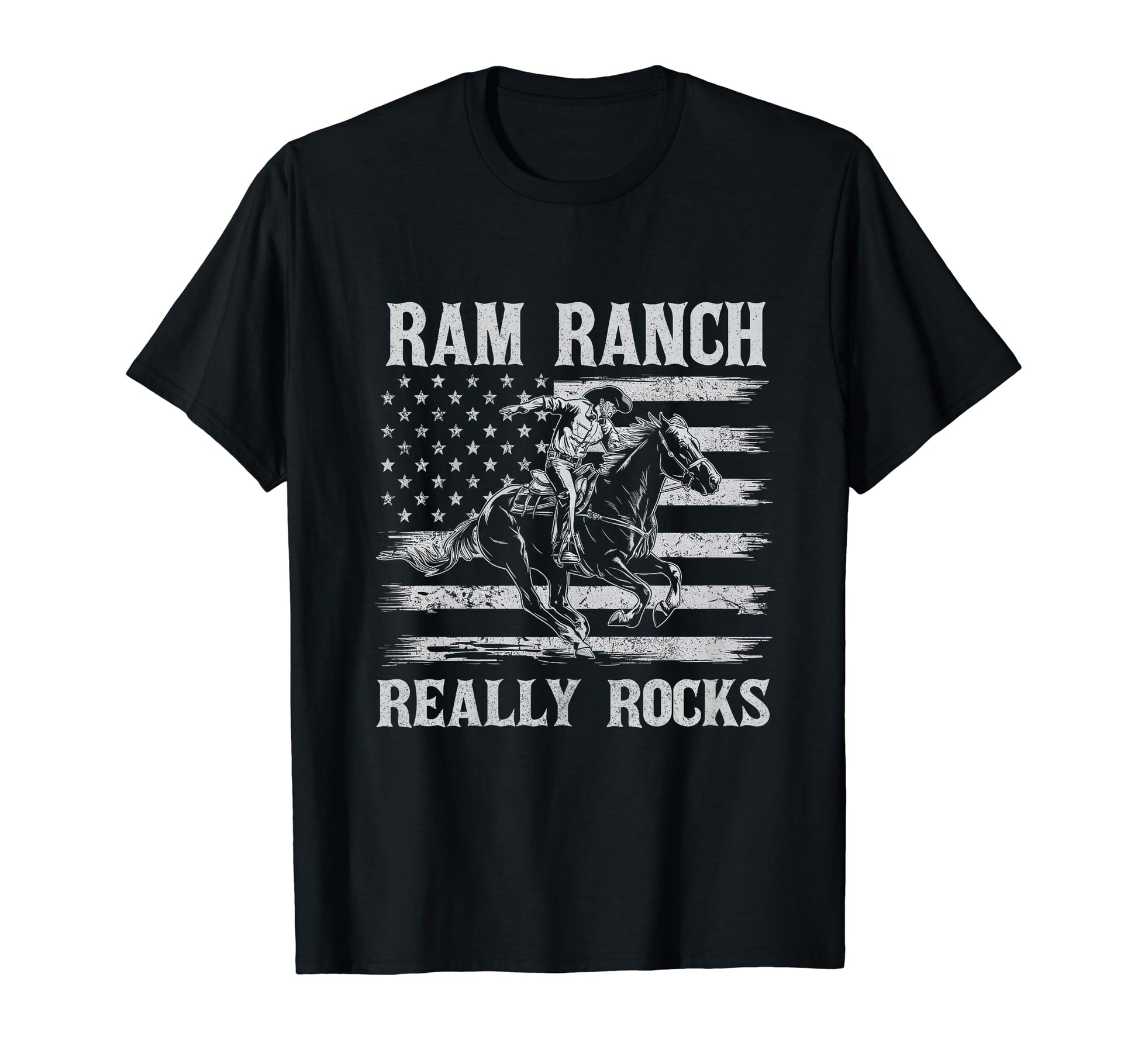 Ram Ranch Really Rocks Cowboy T-Shirt - Novelty Apparel for Adults - T-Shirt, Sweatshirt, Hoodie