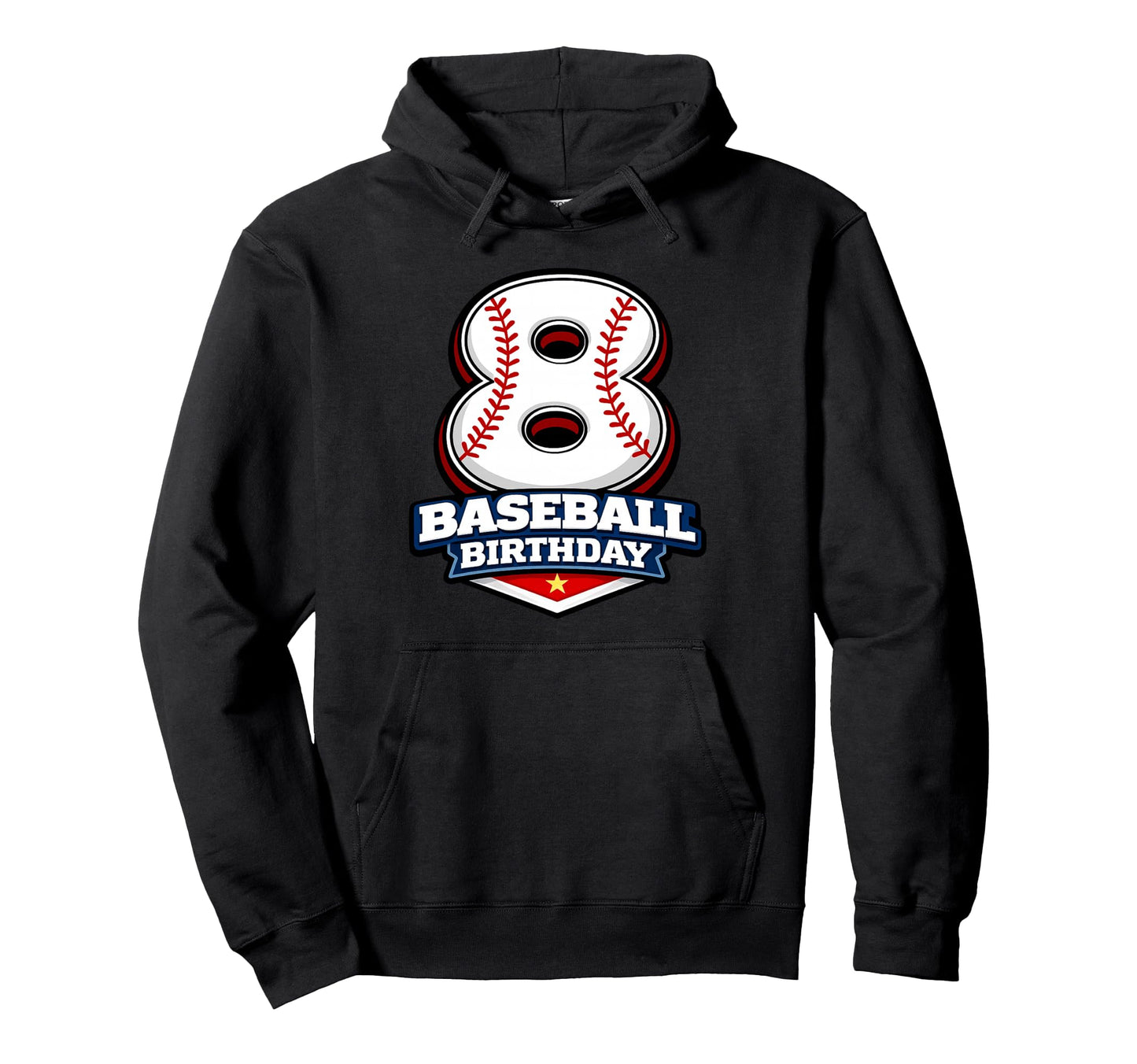 8Th Baseball Birthday 8 Years Old Party Hoodie - Graphic Print Unisex - T-Shirt, Sweatshirt, Hoodie