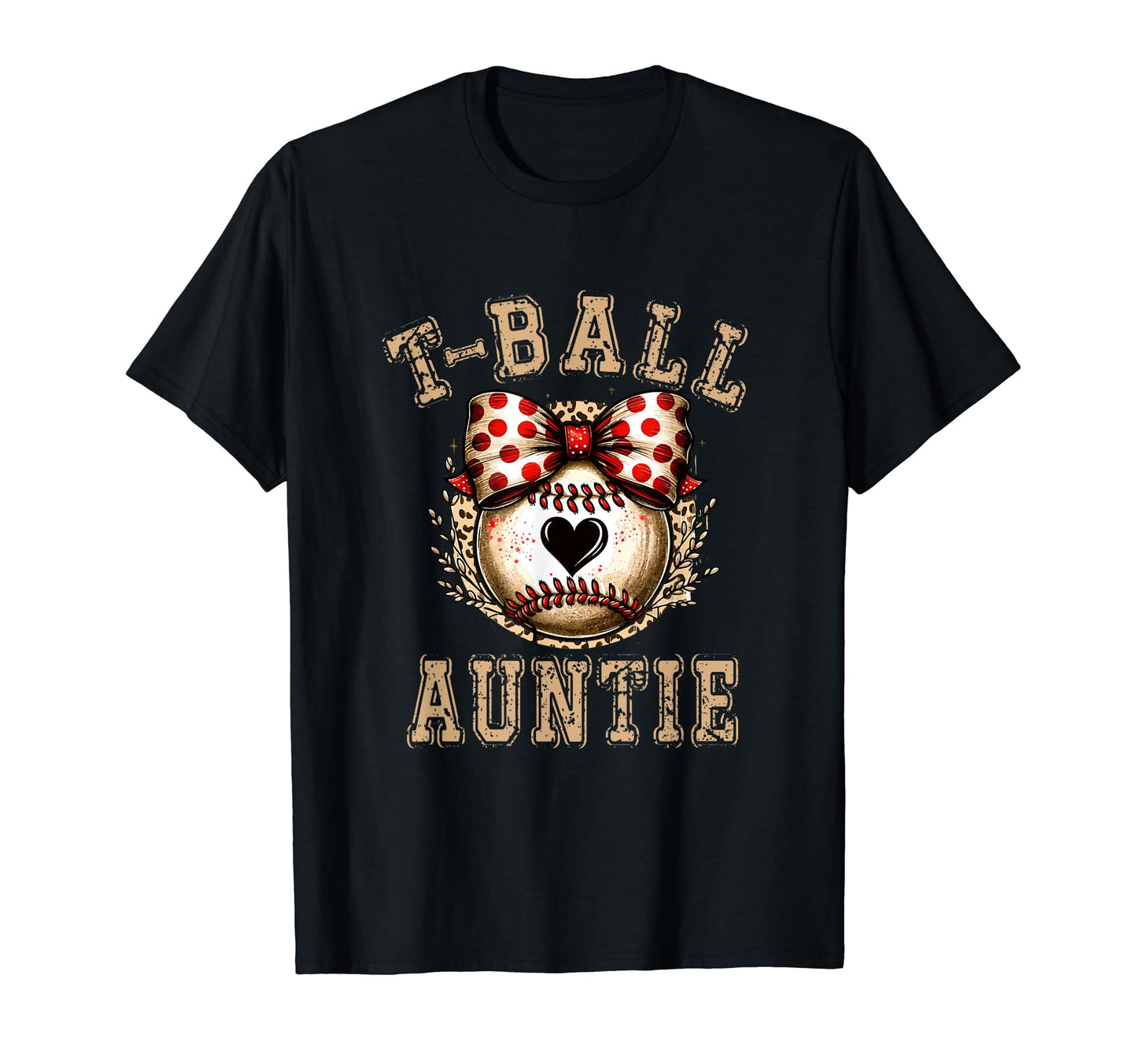 T Ball Auntie Ball Bow Baseball Teen T-Shirt - Trendy Graphic Men Women - T-Shirt, Sweatshirt, Hoodie