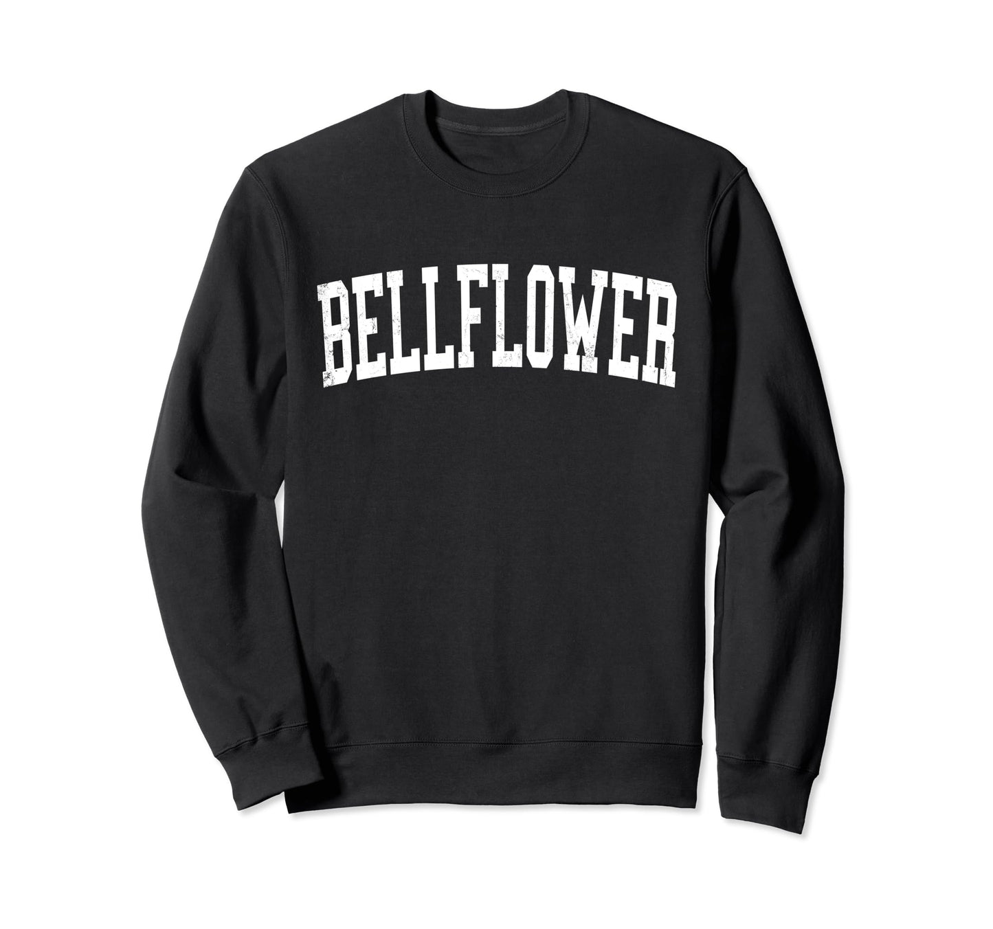 Bellflower Ca Distressed White Varsity Sweatshirt - Custom Art Print Unisex - T-Shirt, Sweatshirt, Hoodie