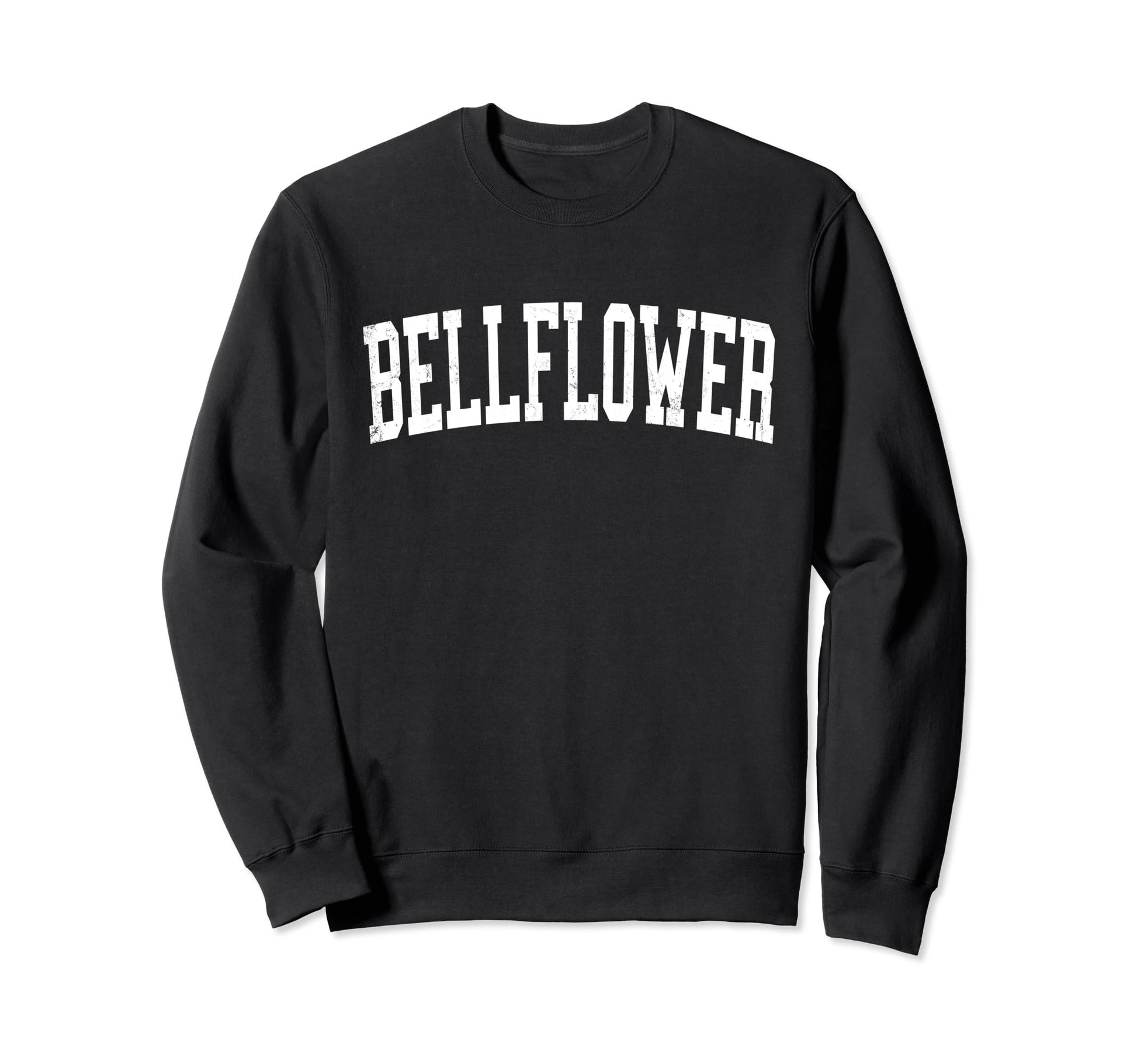 Bellflower Ca Distressed White Varsity Sweatshirt - Custom Art Print Unisex - T-Shirt, Sweatshirt, Hoodie