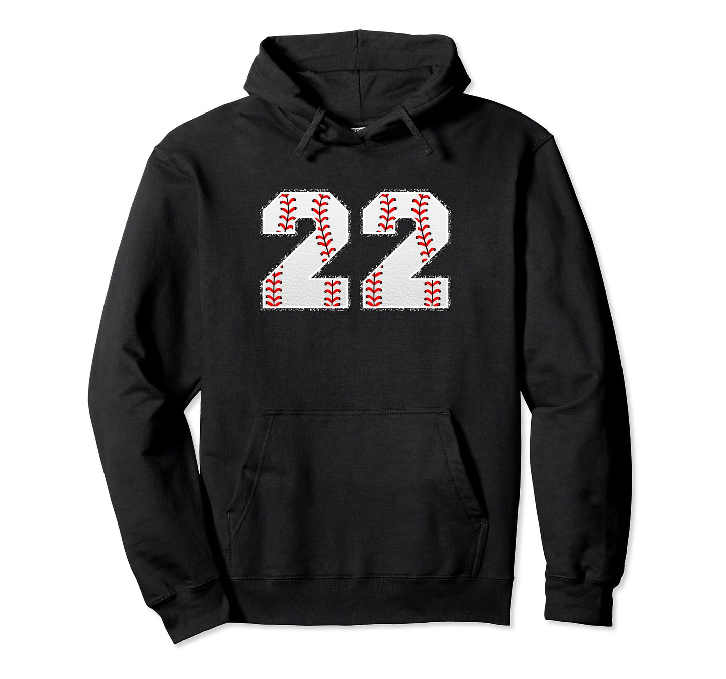 Number 22 Baseball Distressed Number Hoodie - Unique Graphic Men Women - T-Shirt, Sweatshirt, Hoodie