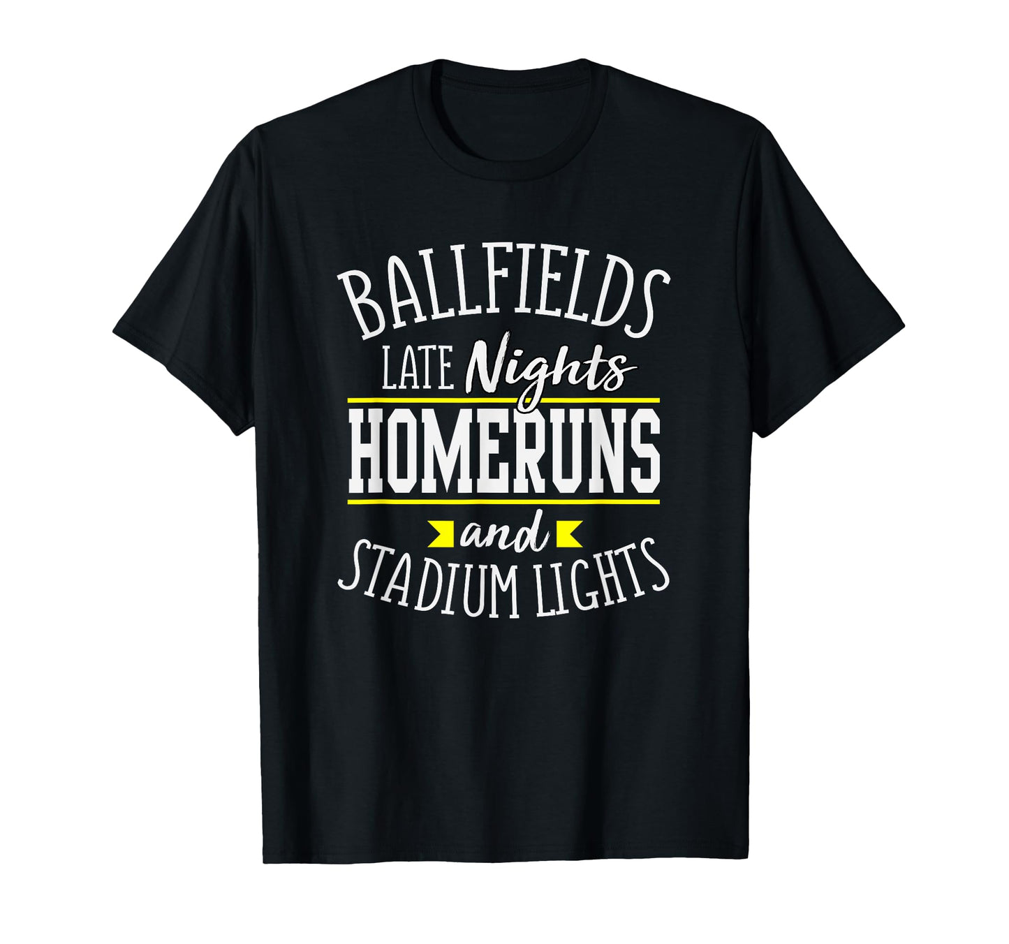Home Runs And Stadium Lights Baseball T-Shirt - Minimalist Print Men Women - T-Shirt, Sweatshirt, Hoodie