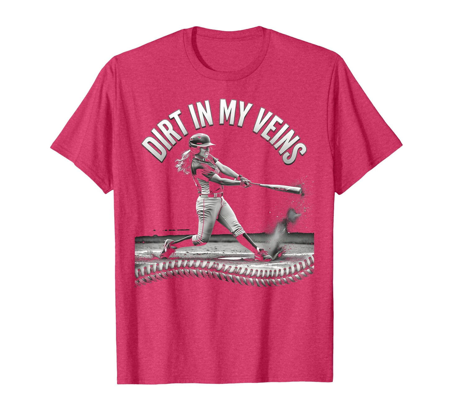 Dirt My Veins Softball T-Shirt - Aesthetic Graphic for Adults - T-Shirt, Sweatshirt, Hoodie