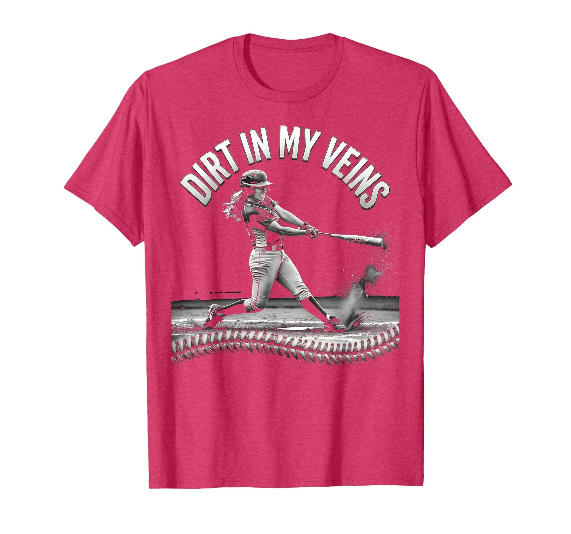Dirt My Veins Softball T-Shirt - Aesthetic Graphic for Adults - T-Shirt, Sweatshirt, Hoodie
