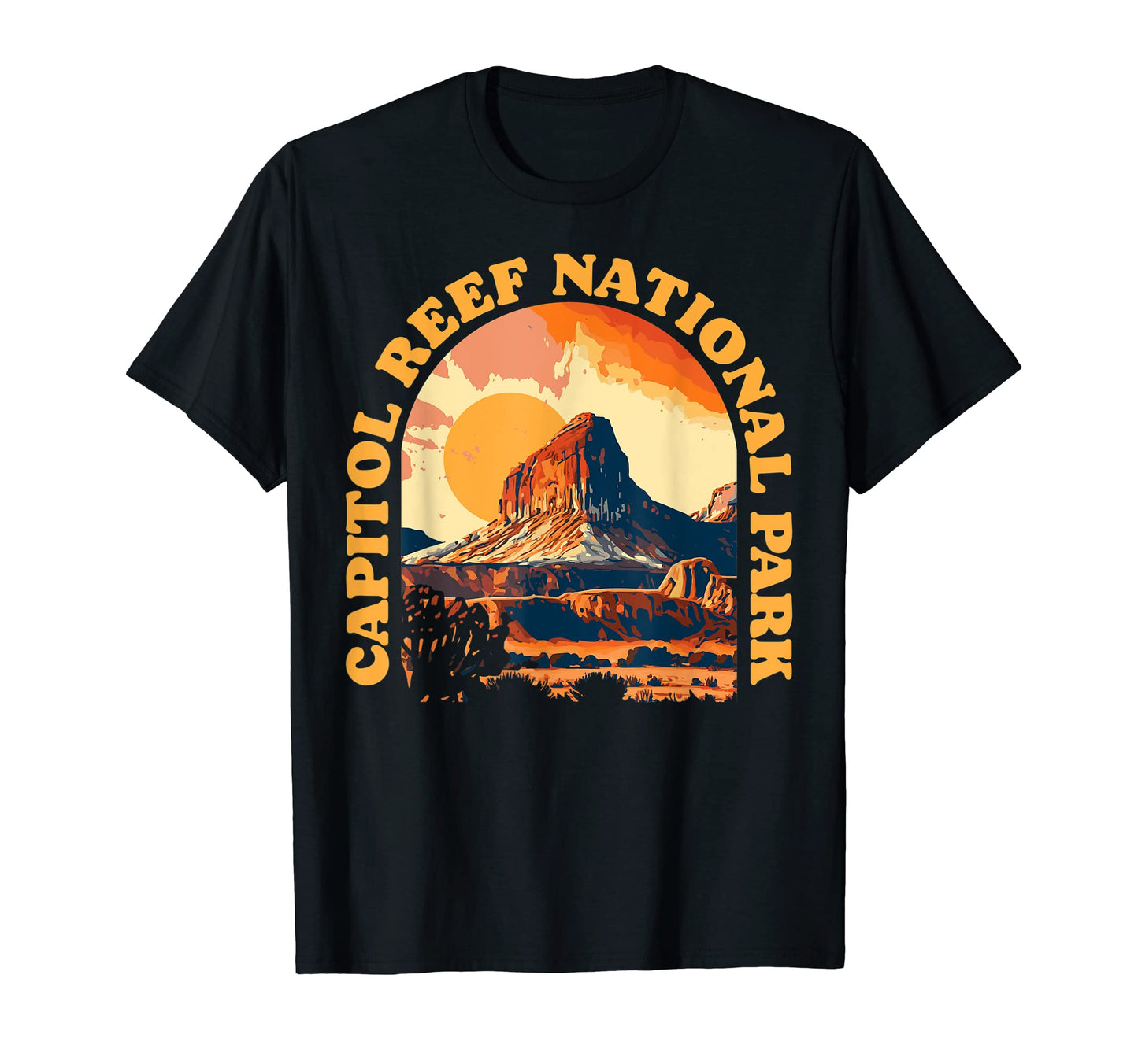 Capitol Reef National Park Utah 80S T-Shirt - Custom Art Print Men Women - T-Shirt, Sweatshirt, Hoodie