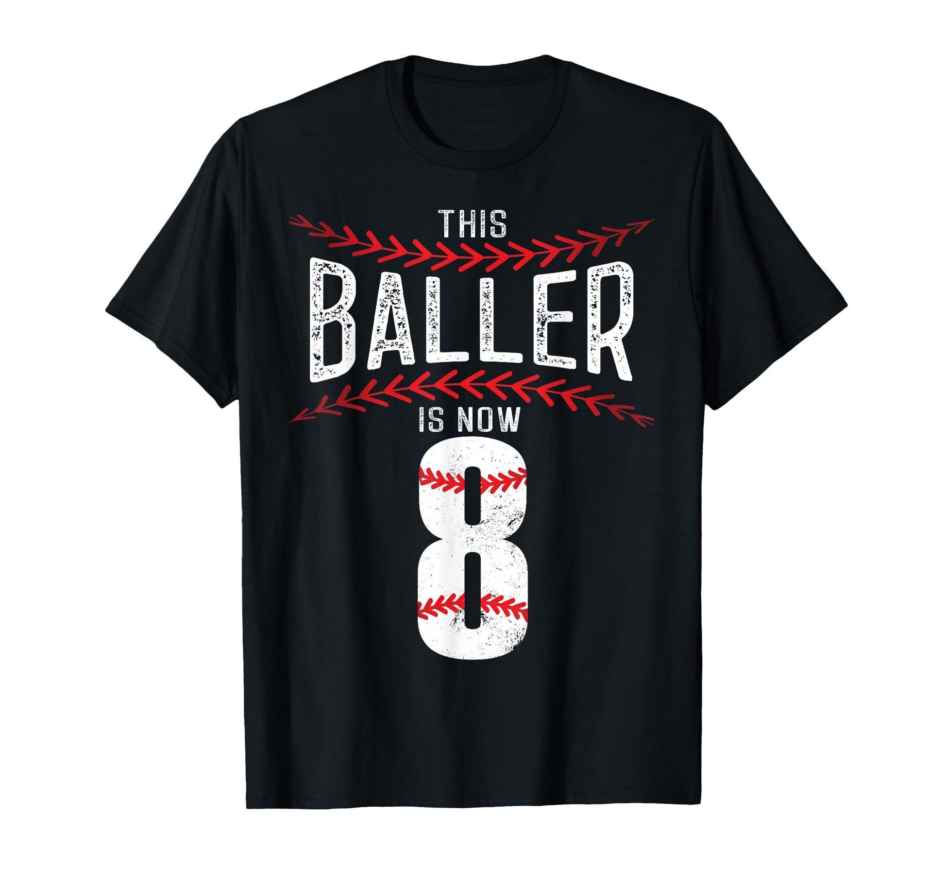 This Baller Is Now 8 Baseball T-Shirt - Custom Art Print Men Women - T-Shirt, Sweatshirt, Hoodie