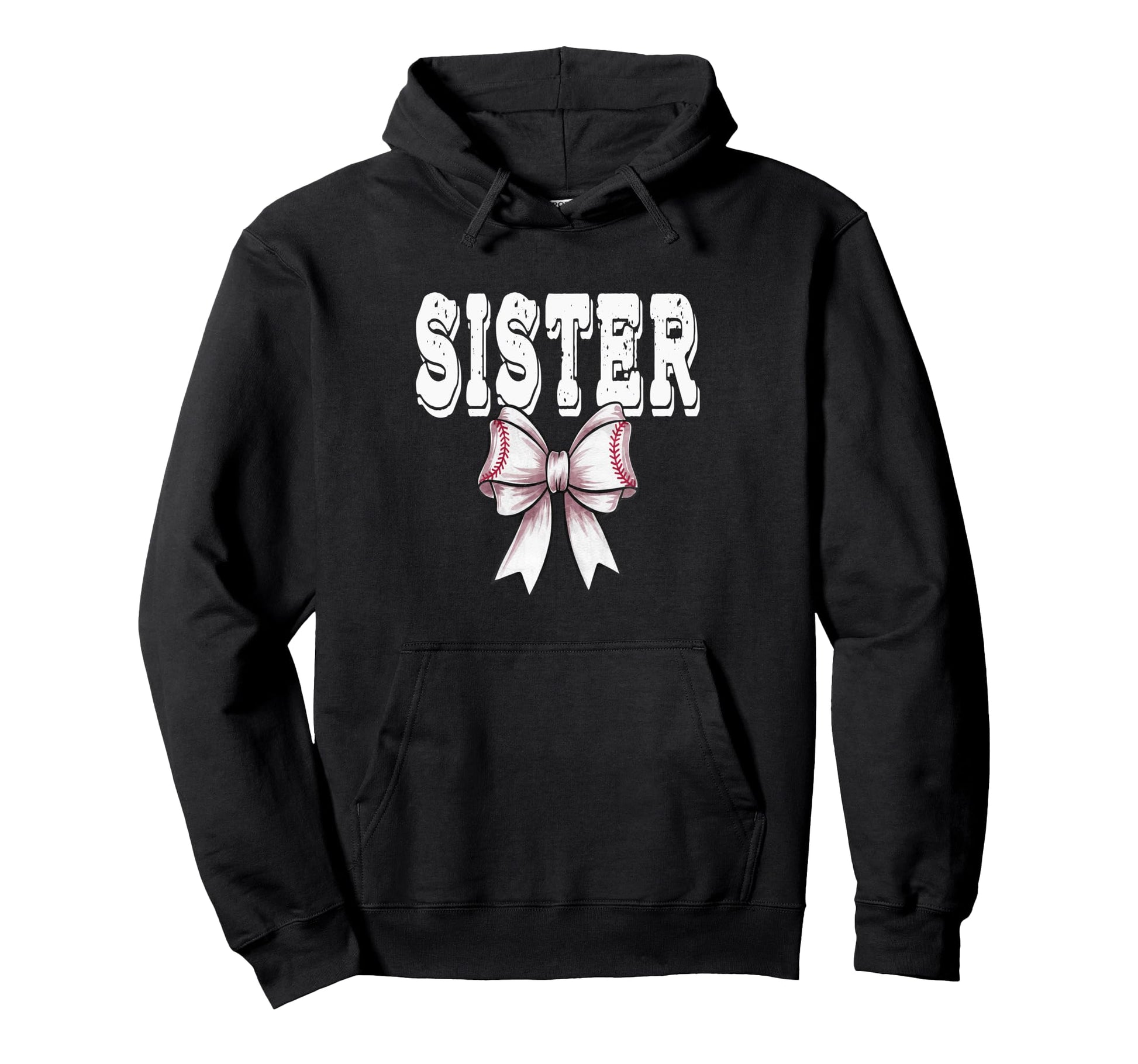 Coquette Baseball Bow Mom Sister Grandma Hoodie - Minimalist Print Unisex - T-Shirt, Sweatshirt, Hoodie