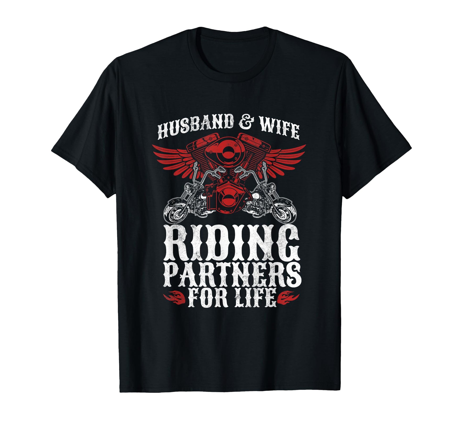Motorcycle Biker Husband Wife Partners T-Shirt - Novelty Apparel Unisex - T-Shirt, Sweatshirt, Hoodie
