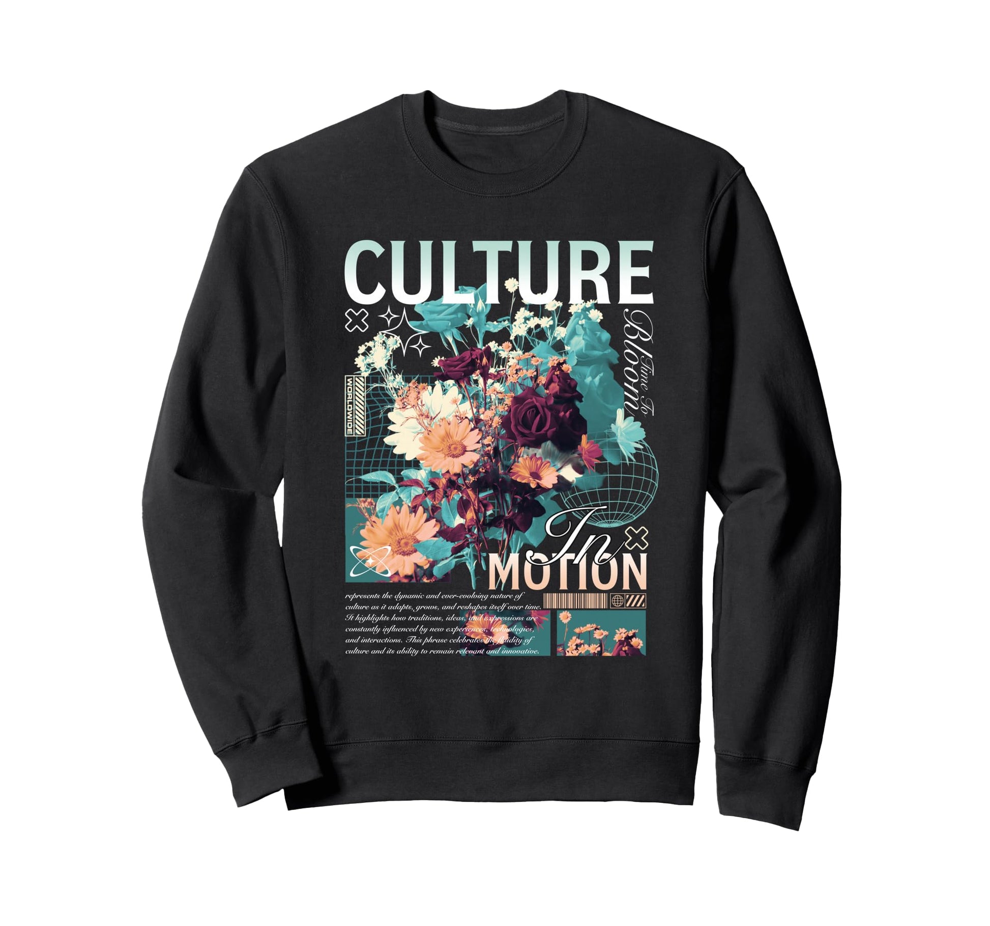 Y2K Flowers Bold Urban Graffiti Sweatshirt - Casual Everyday Wear Unisex - T-Shirt, Sweatshirt, Hoodie