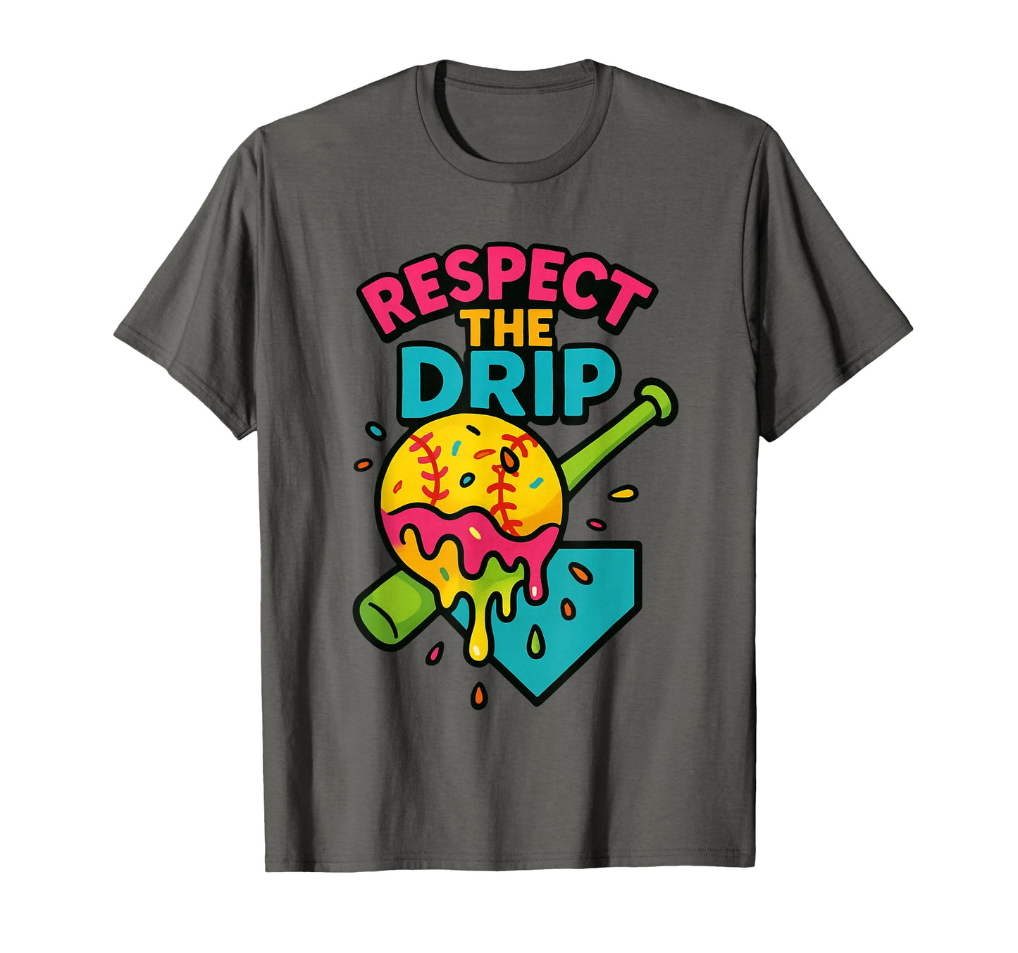 Softball Drip Ice Cream Sports Pitcher T-Shirt - Trendy Graphic Unisex - T-Shirt, Sweatshirt, Hoodie