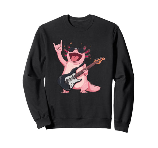 Axolotl Rock Music Funny Sweatshirt - Casual Everyday Wear Men Women - T-Shirt, Sweatshirt, Hoodie
