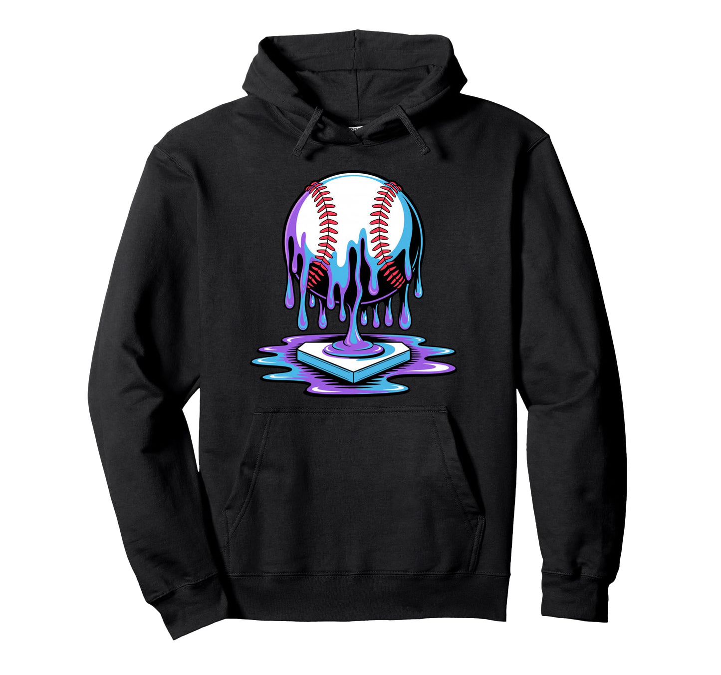Colorful Melting Baseball Art Hoodie - Novelty Apparel Unisex - T-Shirt, Sweatshirt, Hoodie