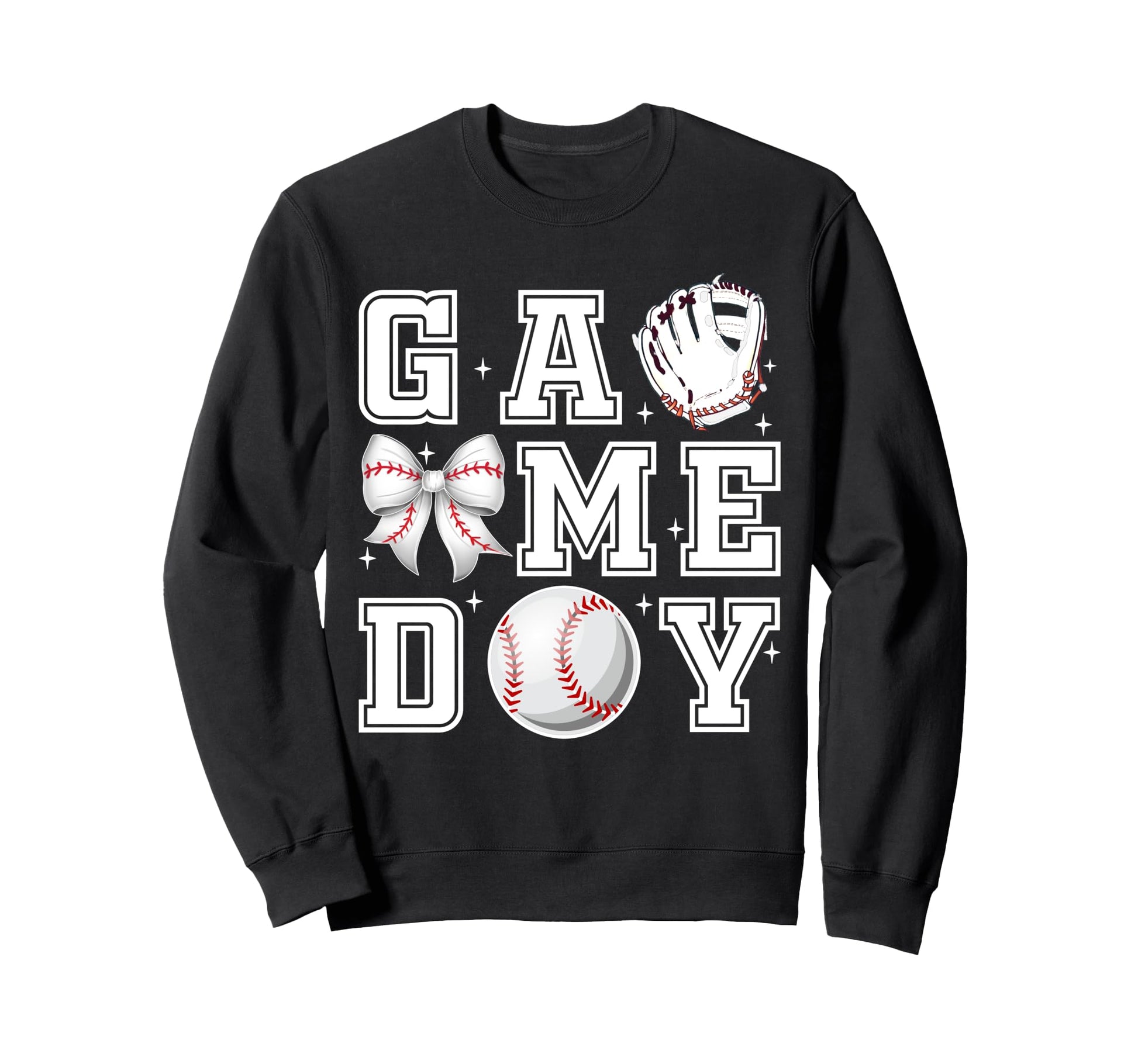 Baseball Coquette Bow Gameday Sweatshirt - Minimalist Print for Adults - T-Shirt, Sweatshirt, Hoodie