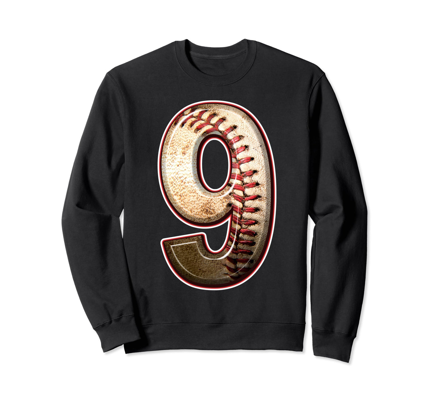 Baseball Birthday 9Th Birthday Sweatshirt - Custom Art Print for Adults - T-Shirt, Sweatshirt, Hoodie