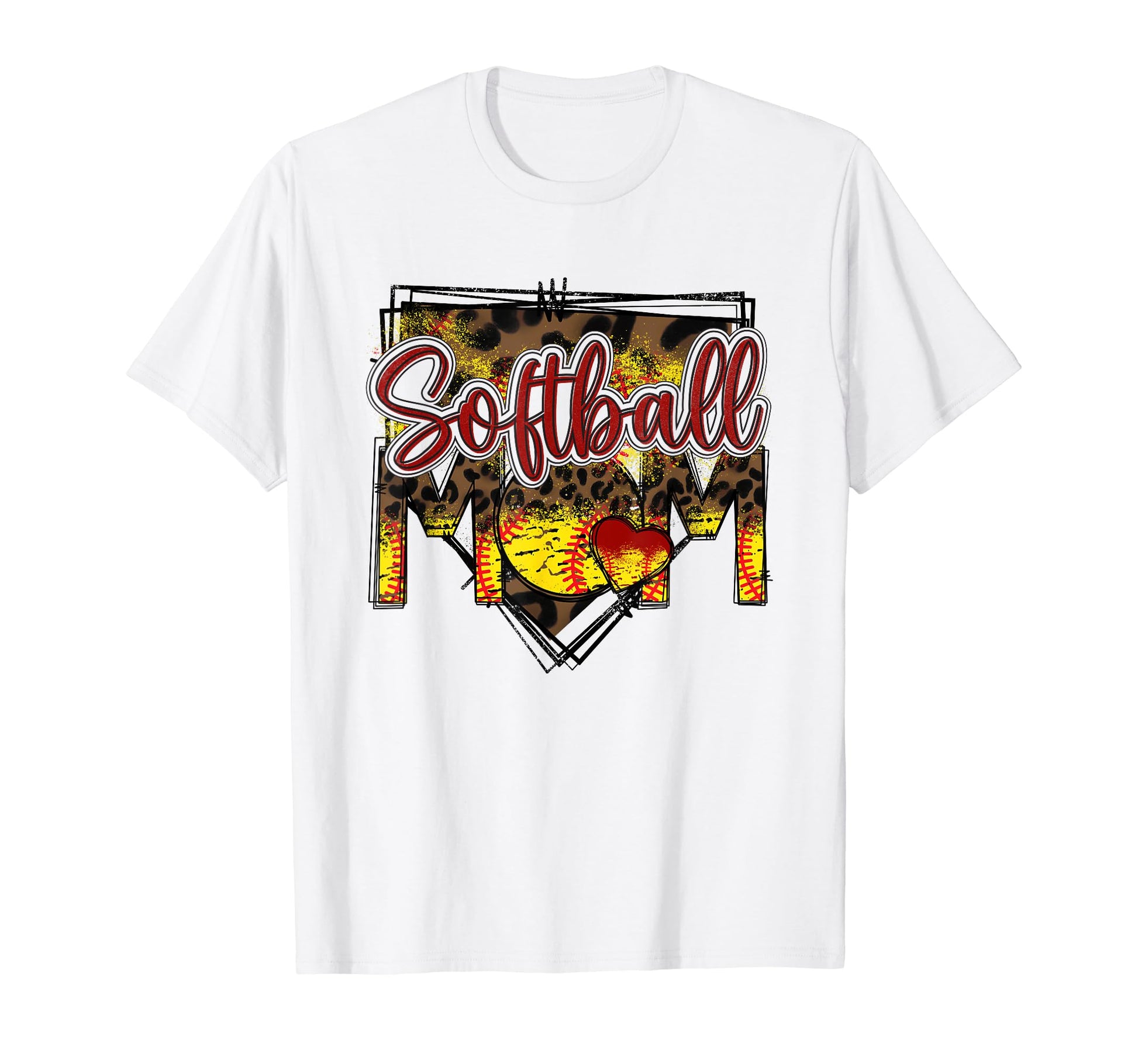 Softball Mom Leopard Funny Softball Mom T-Shirt - Trendy Graphic Men Women - T-Shirt, Sweatshirt, Hoodie