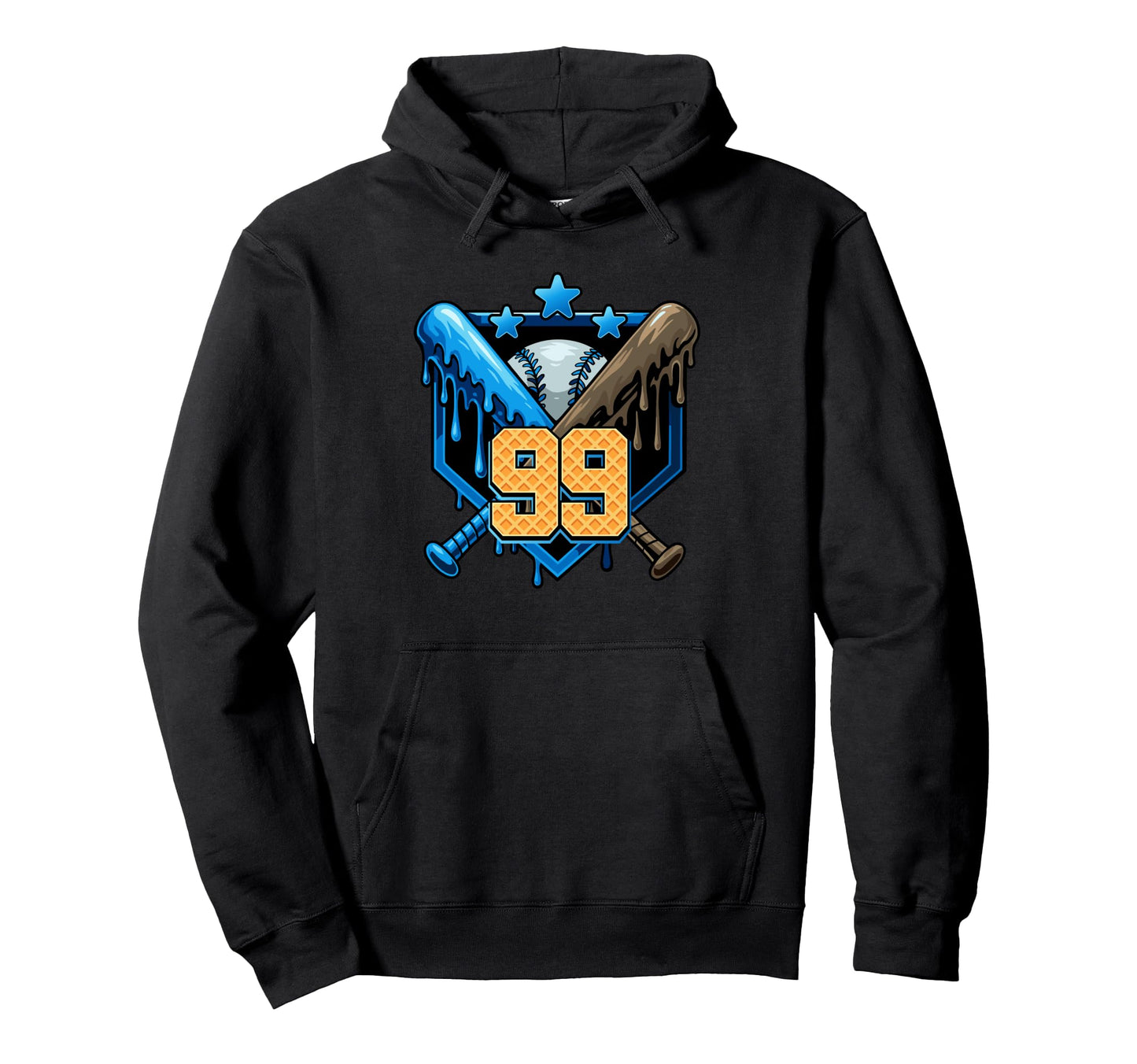99Th Birthday Baseball Drip Number Hoodie - Fun Novelty Design for Adults - T-Shirt, Sweatshirt, Hoodie