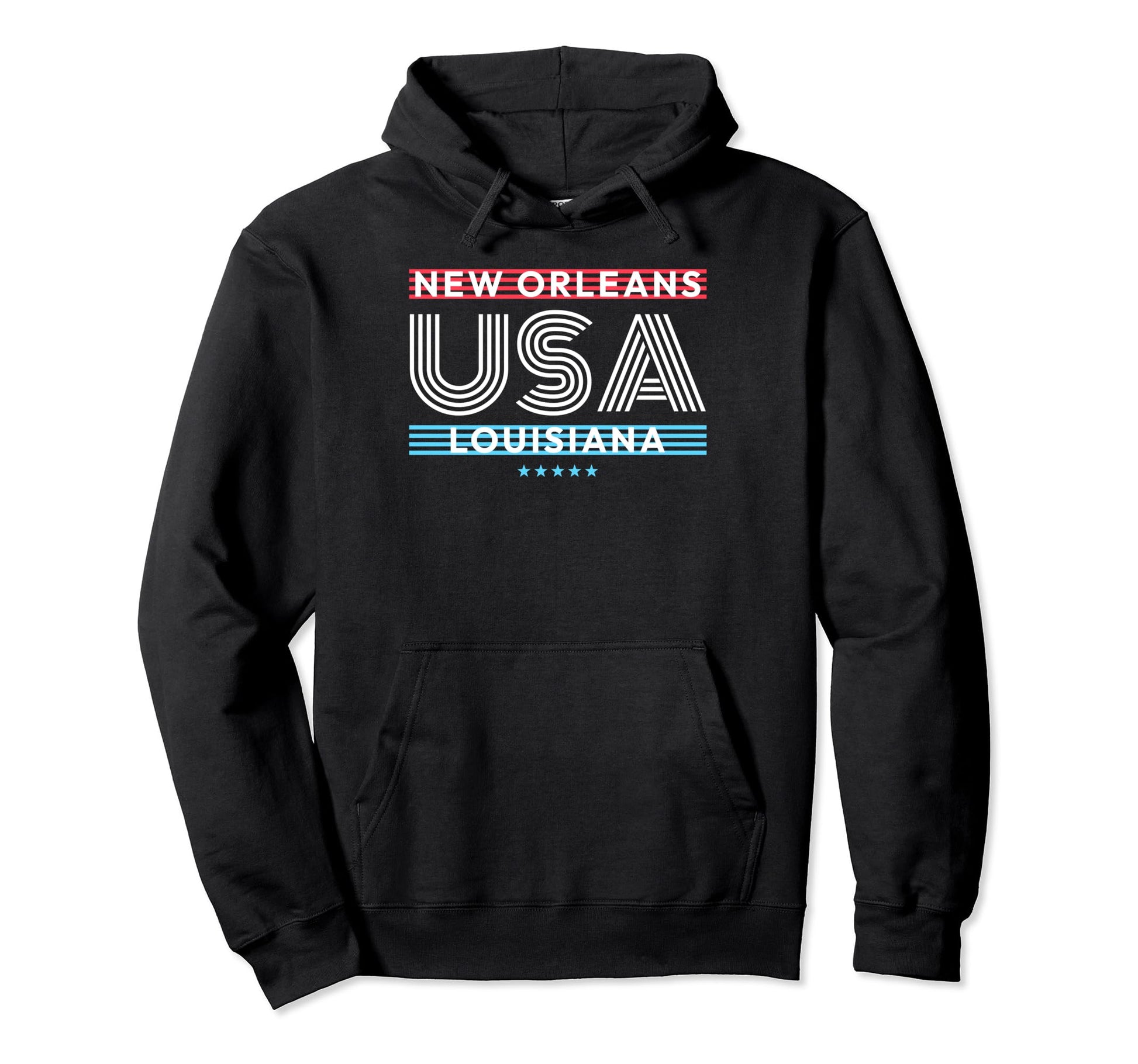 New Orleans Usa Stripes Hoodie - Trendy Graphic for Adults - T-Shirt, Sweatshirt, Hoodie