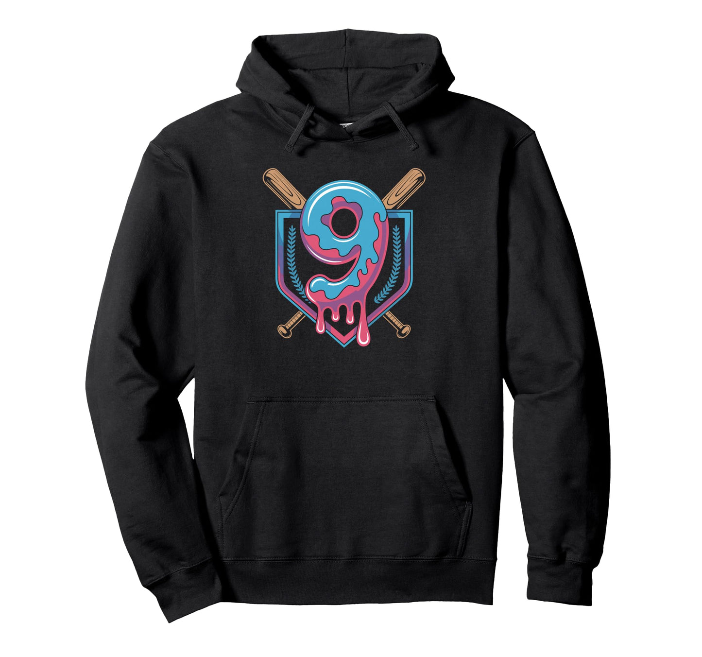 Birthday Number Nine Baseball Drip Party Hoodie - Graphic Print Men Women - T-Shirt, Sweatshirt, Hoodie