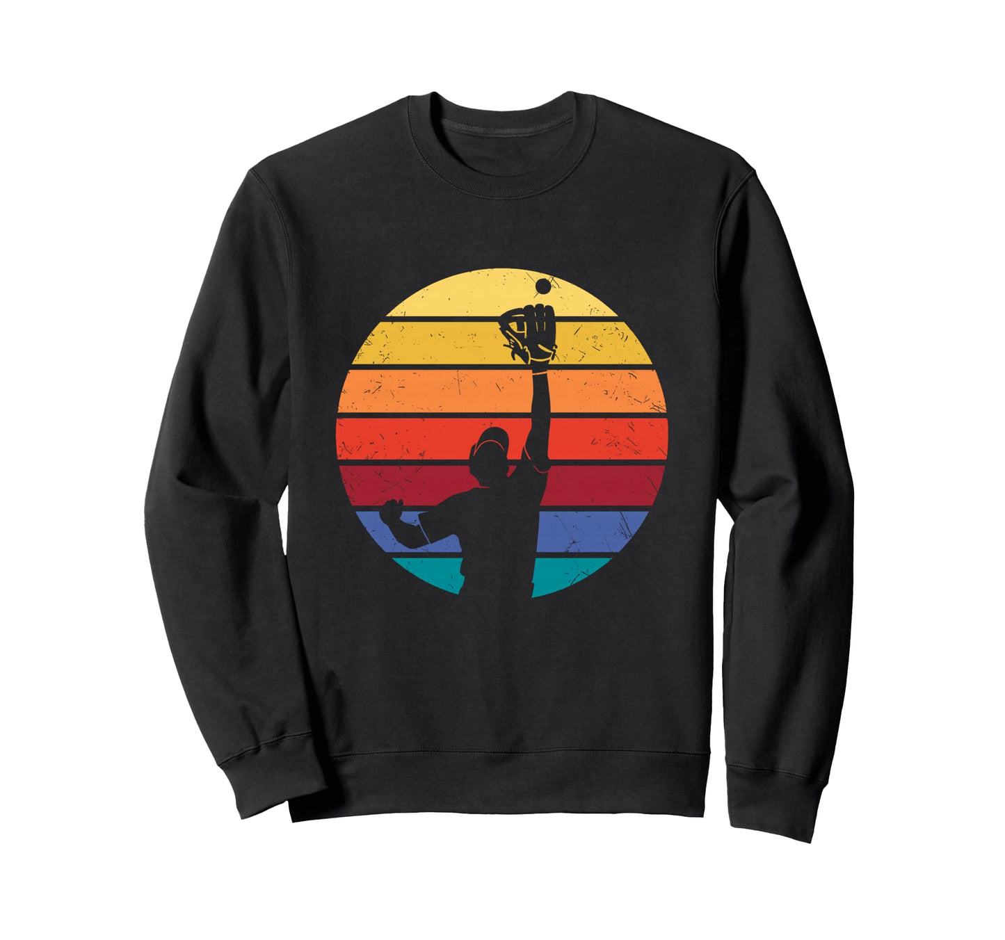 Sunset Baseball Fielder Catching Sweatshirt - Fun Novelty Design Unisex - T-Shirt, Sweatshirt, Hoodie