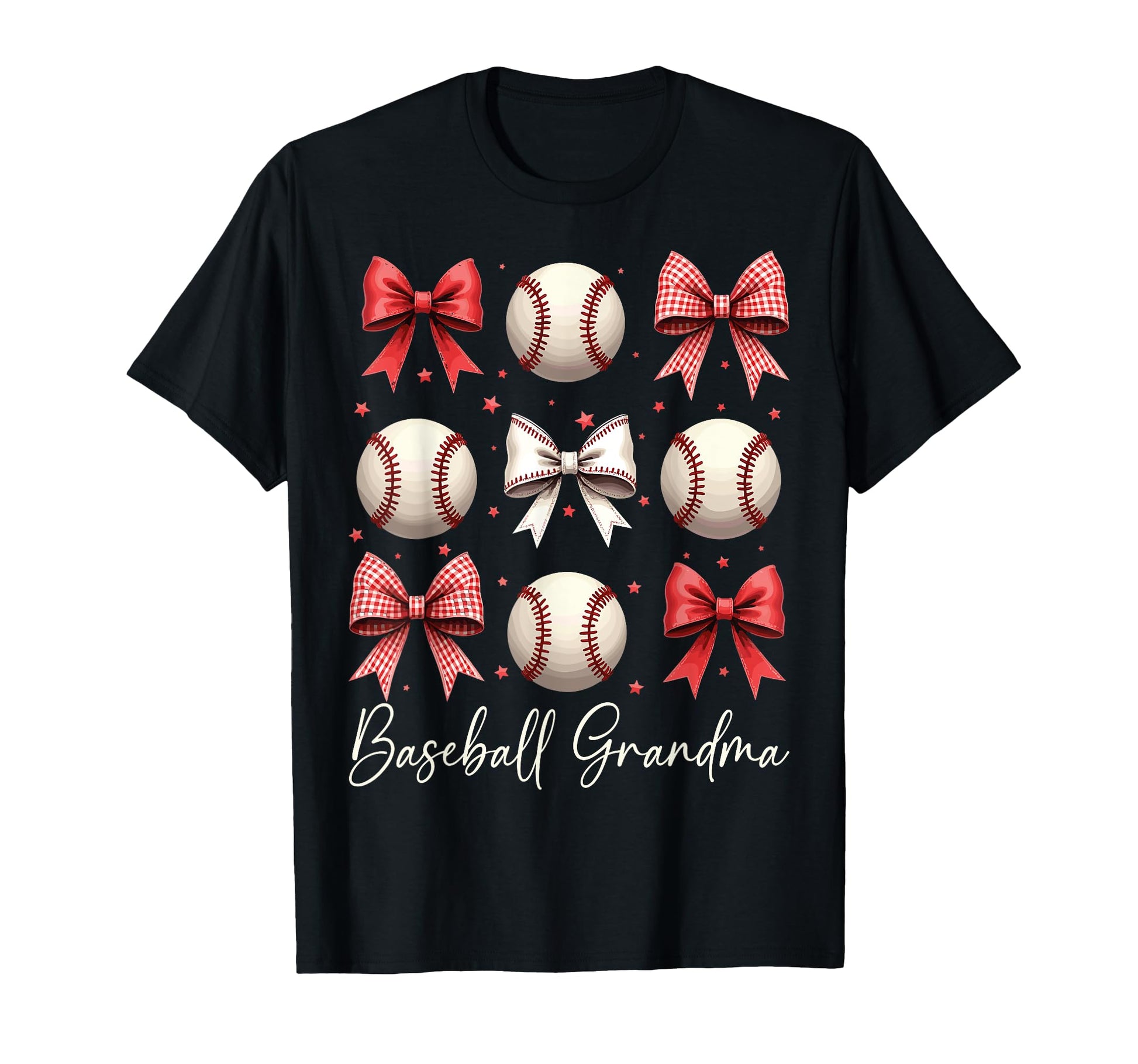 Baseball Grandma Funny Coquette Bow T-Shirt - Minimalist Print Unisex - T-Shirt, Sweatshirt, Hoodie