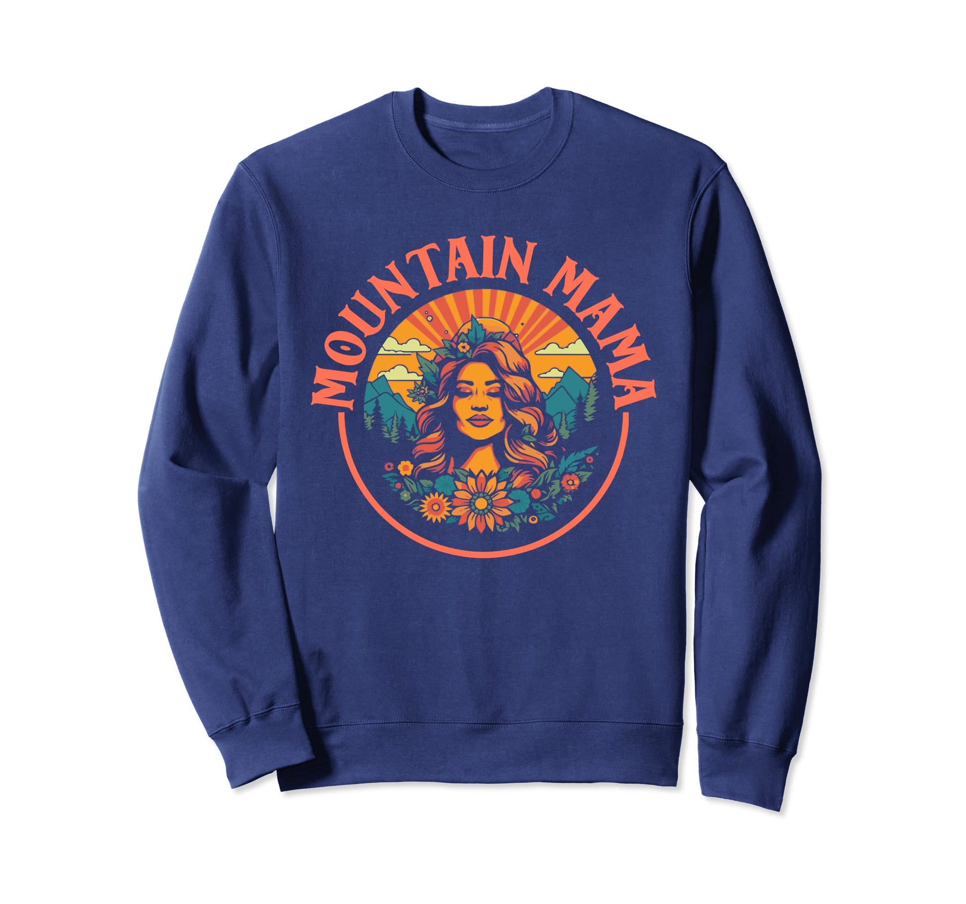 Groovy Mountain Mama Hippie 60S Sweatshirt - Trendy Graphic for Adults - T-Shirt, Sweatshirt, Hoodie