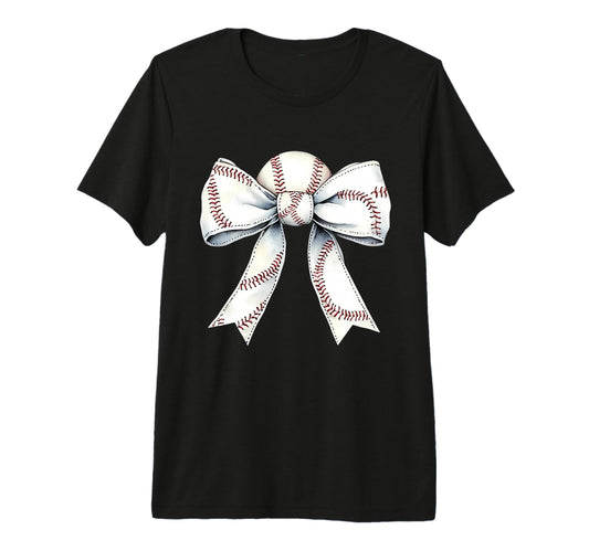 Baseball Coquette Bow Baseball T-Shirt - Aesthetic Graphic for Adults - T-Shirt, Sweatshirt, Hoodie