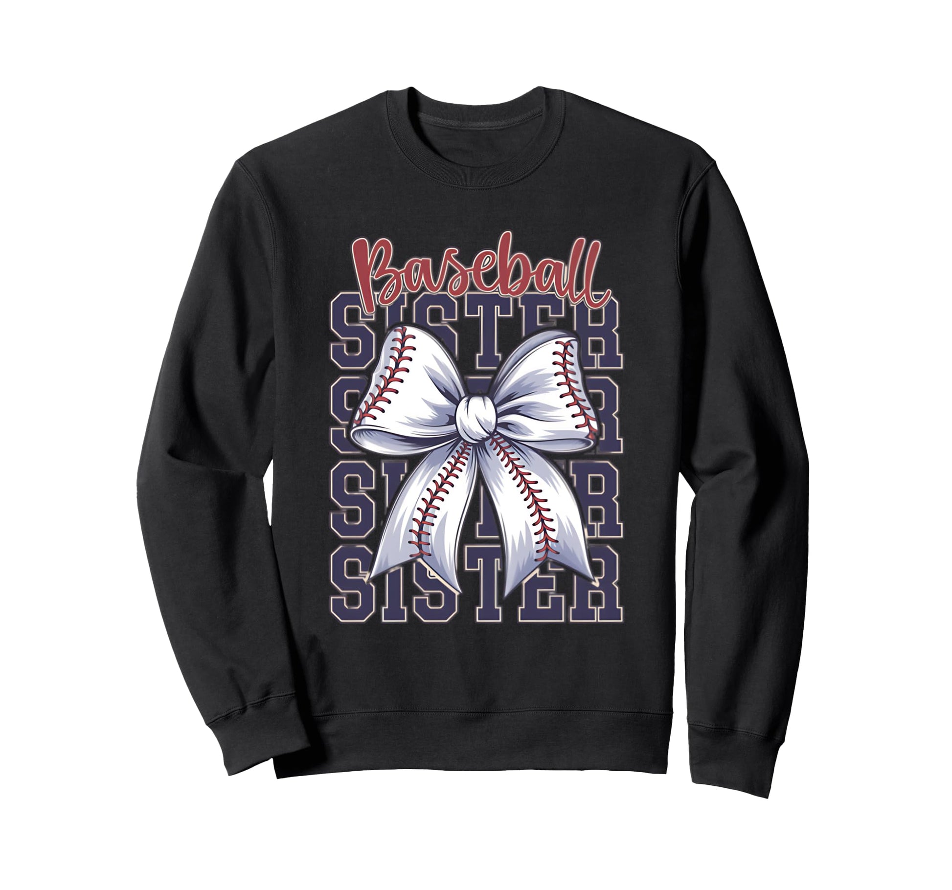Baseball Sister Coquette Bow Sweatshirt - Unique Graphic Men Women - T-Shirt, Sweatshirt, Hoodie