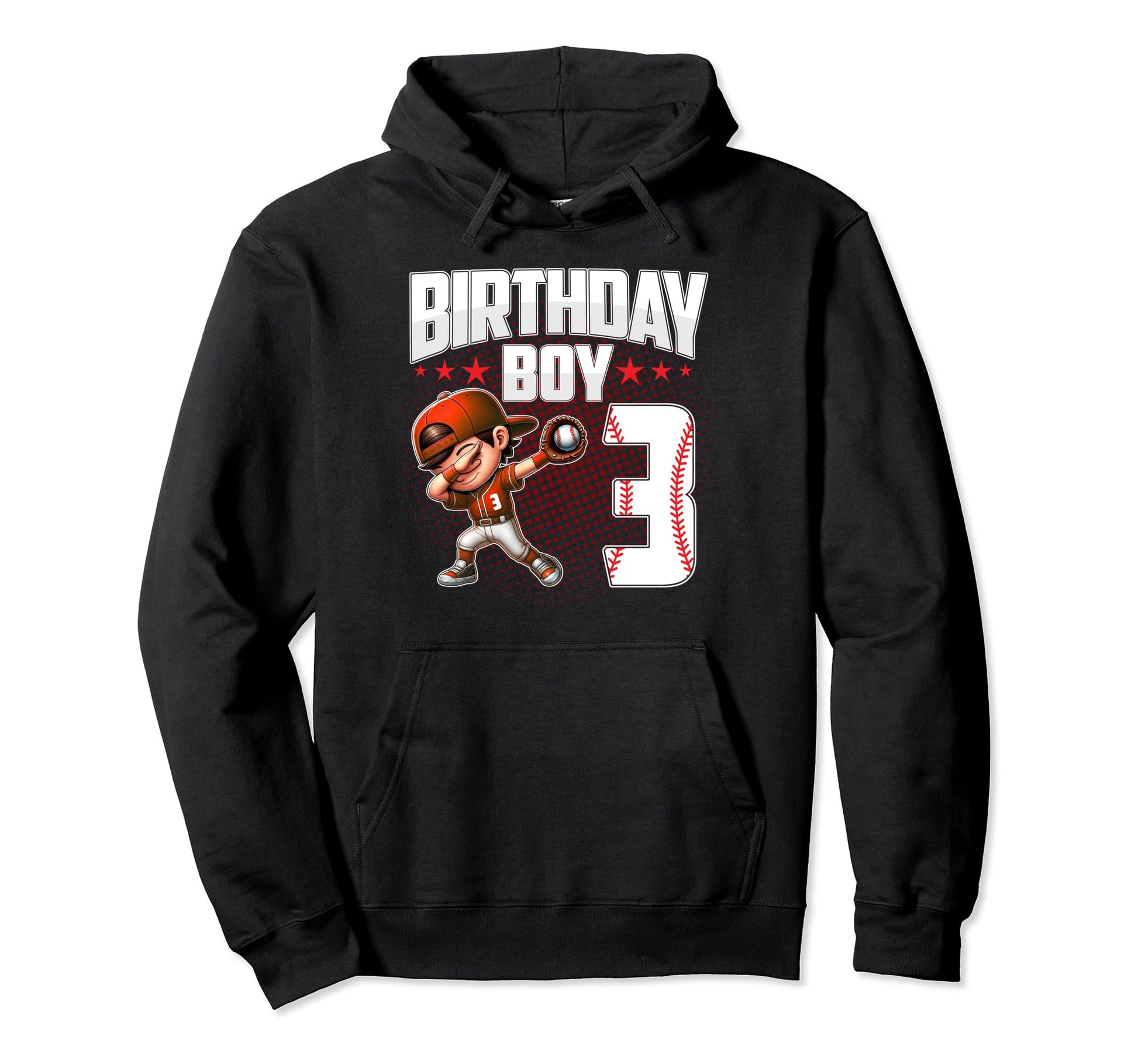3Rd Birthday Baseball Dabbing 3 Years Hoodie - Fun Novelty Design Unisex - T-Shirt, Sweatshirt, Hoodie