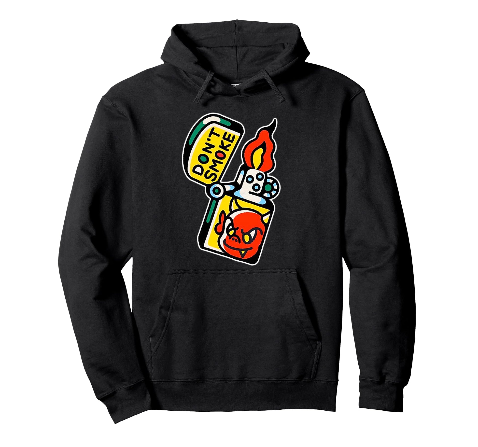 Devil Demon Lighter X Dont Smoke Hoodie - Novelty Apparel Unisex - T-Shirt, Sweatshirt, Hoodie