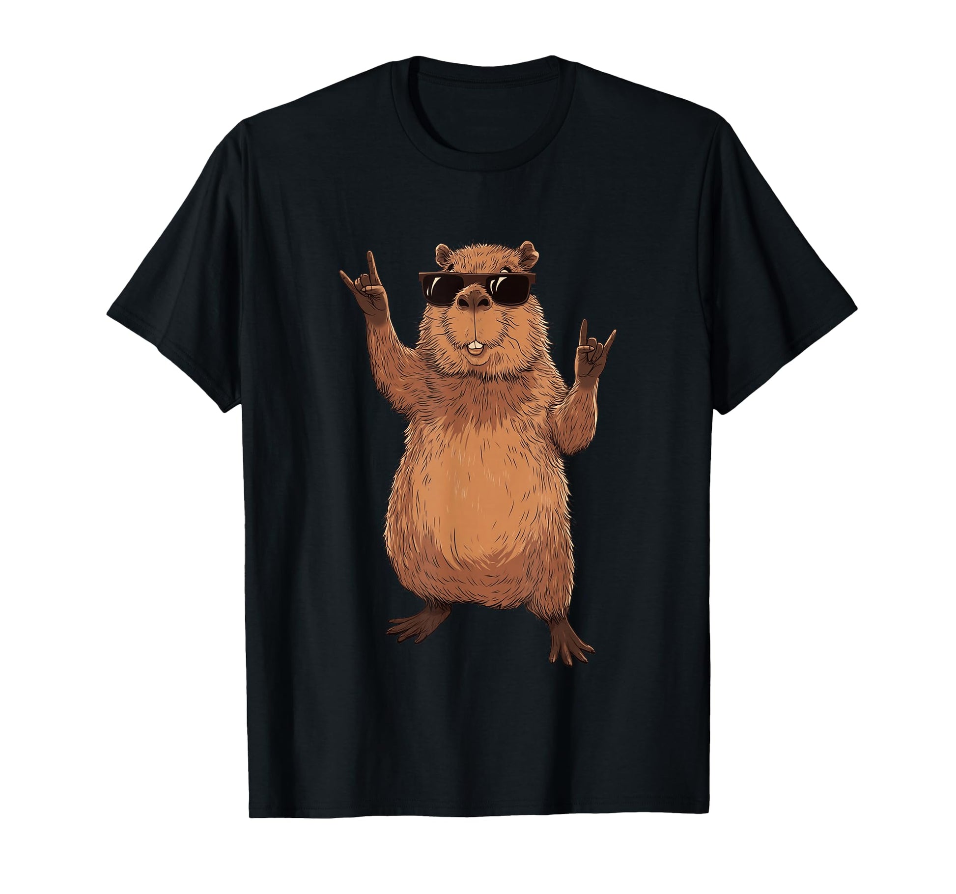 Beaver Rock And Roll Funny Animal T-Shirt - Custom Art Print for Adults - T-Shirt, Sweatshirt, Hoodie