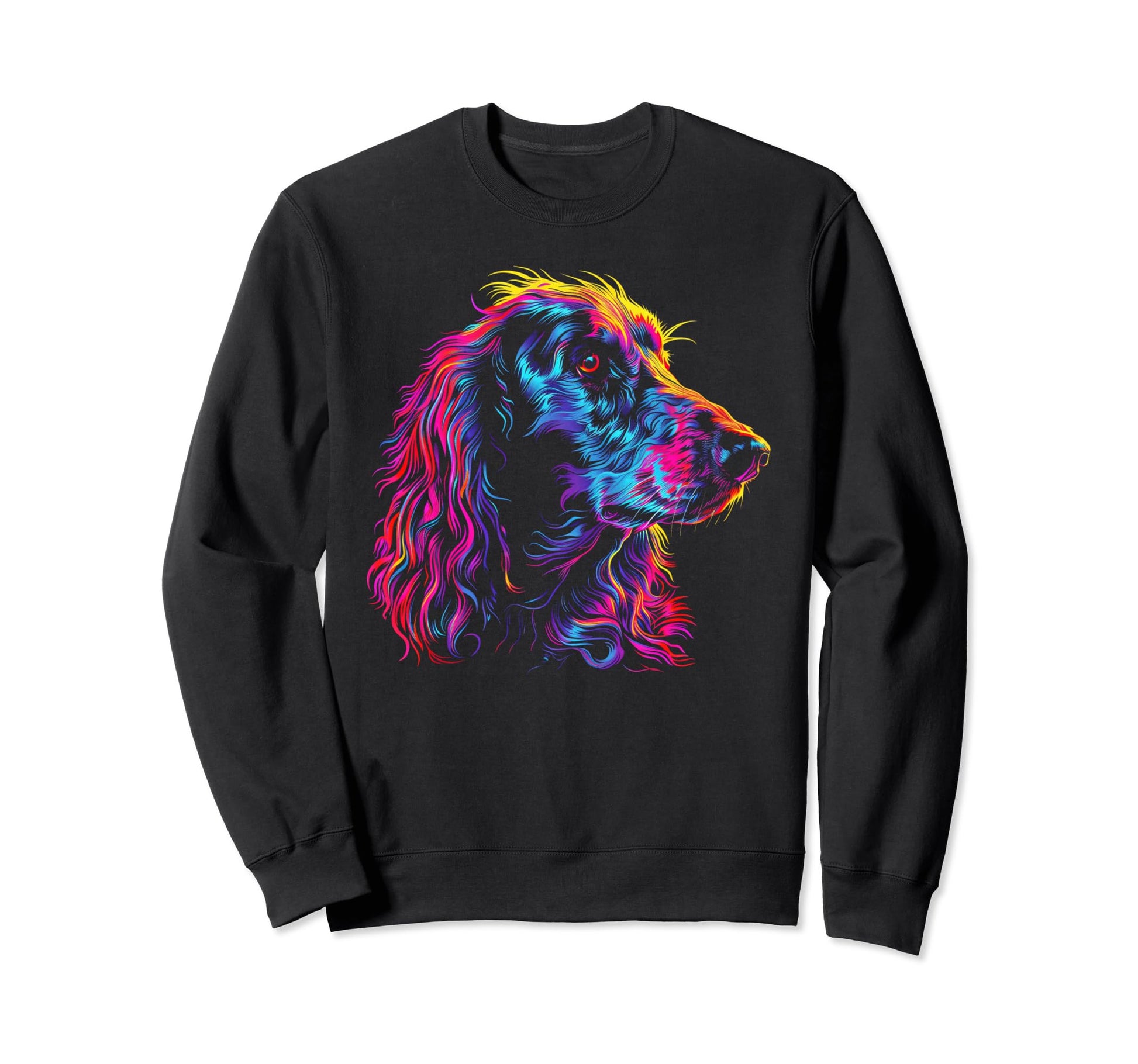 Dog Afghan Hound Vaporwave Sweatshirt - Fun Novelty Design for Adults - T-Shirt, Sweatshirt, Hoodie