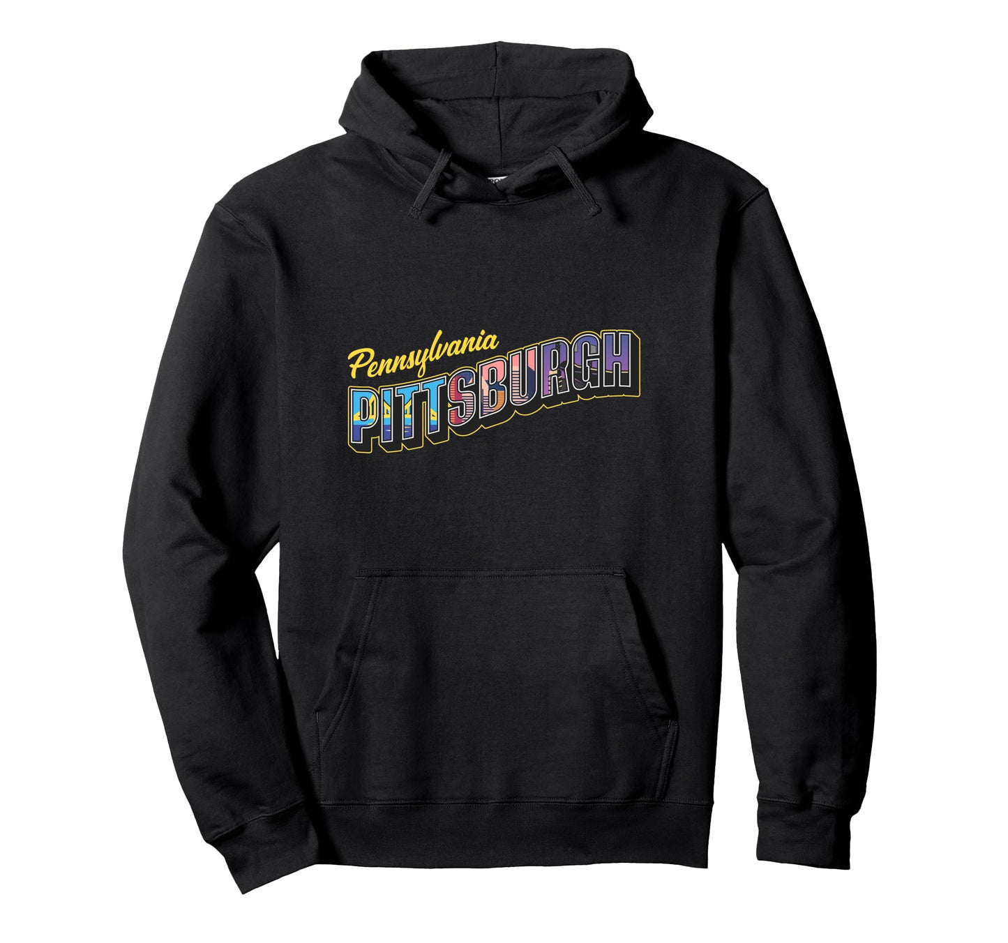Pennsylvania Pittsburgh Landmarks Inside Hoodie - Novelty Apparel Unisex - T-Shirt, Sweatshirt, Hoodie