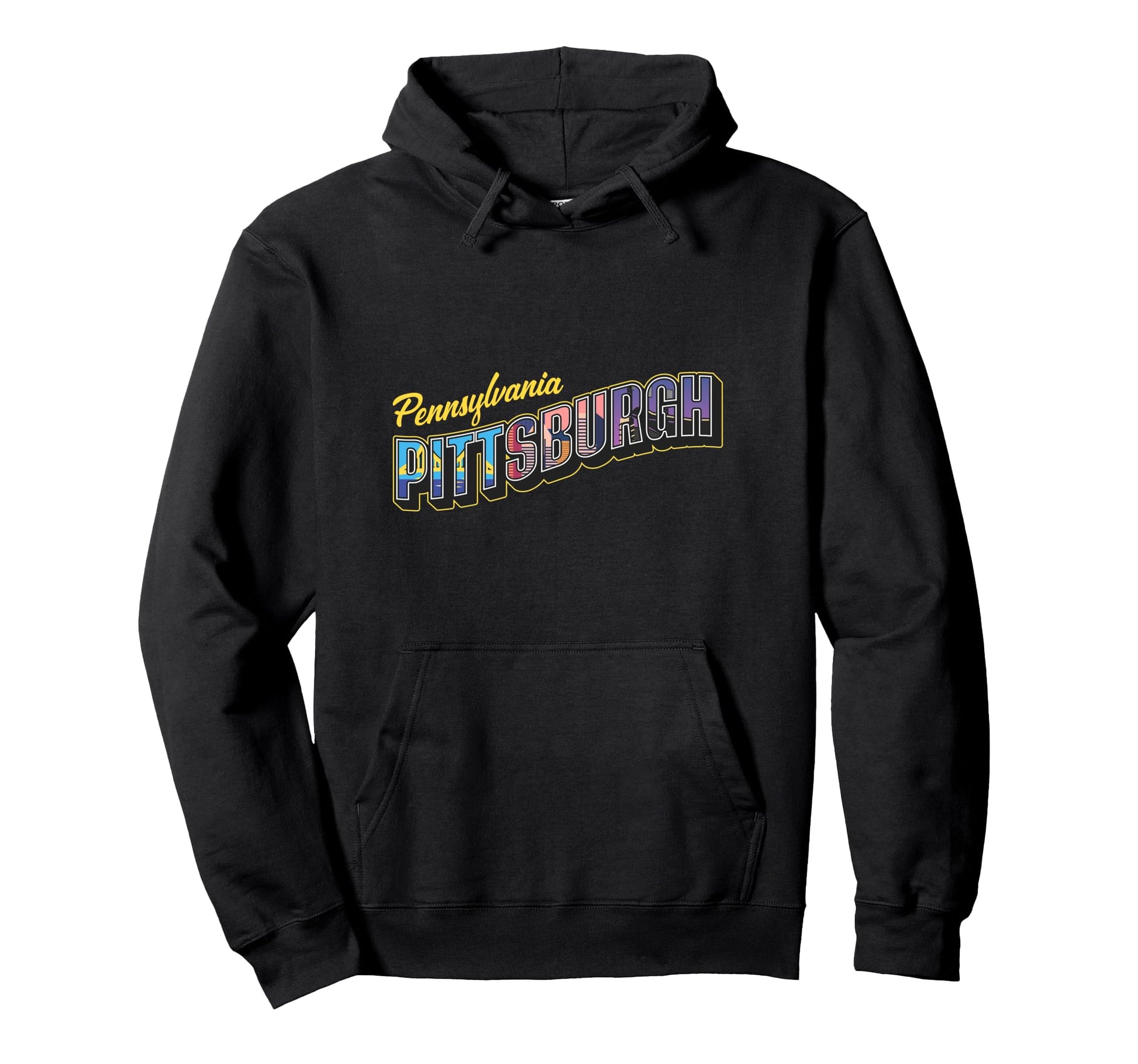 Pennsylvania Pittsburgh Landmarks Inside Hoodie - Novelty Apparel Unisex - T-Shirt, Sweatshirt, Hoodie