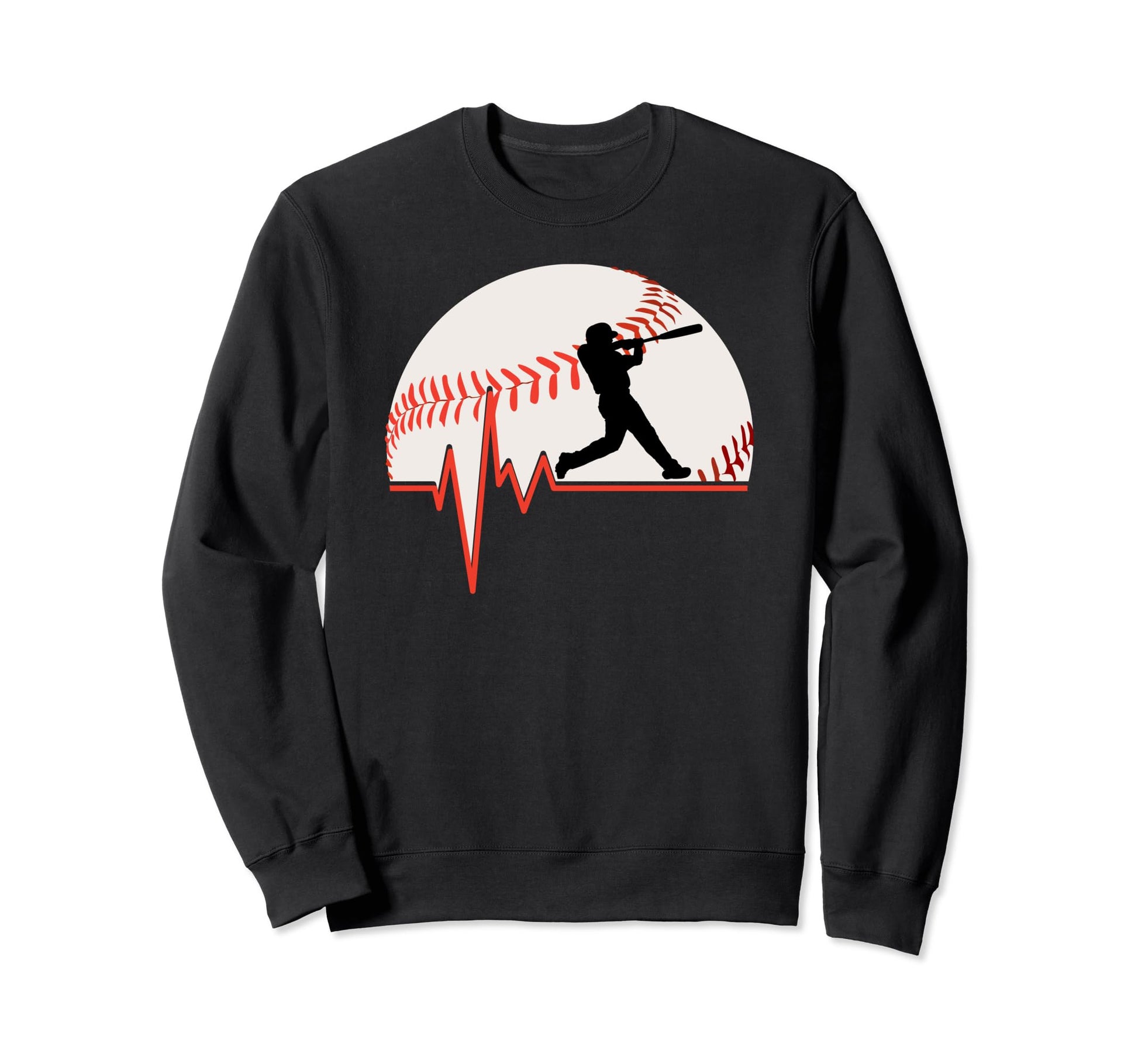 Funny Baseball Heartbeat Sweatshirt - Trendy Graphic Unisex - T-Shirt, Sweatshirt, Hoodie