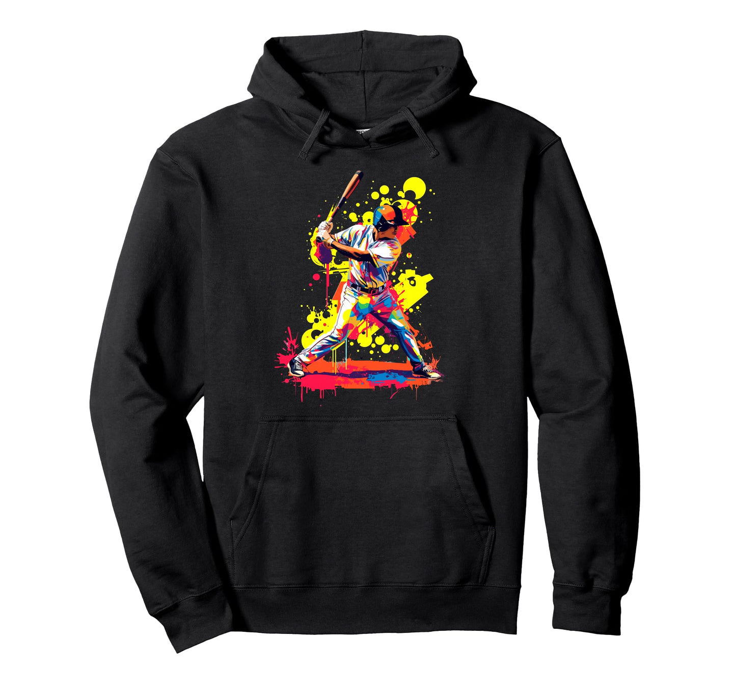 Baseball Powerful Bat Strike Winning Hoodie - Graphic Print for Adults - T-Shirt, Sweatshirt, Hoodie