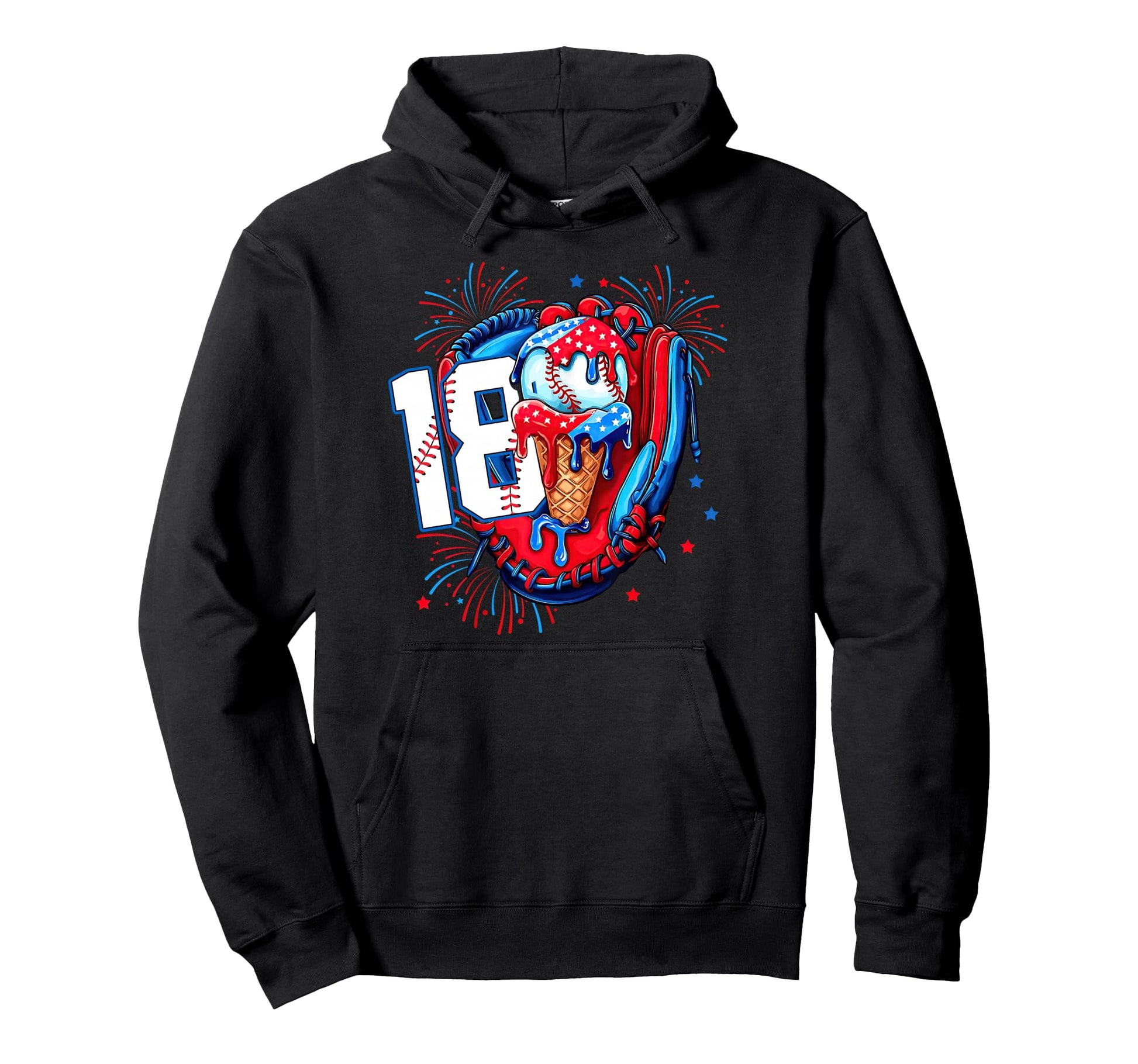 Its My 18Th Birthday Baseball Glove Ice Hoodie - Trendy Graphic Unisex - T-Shirt, Sweatshirt, Hoodie