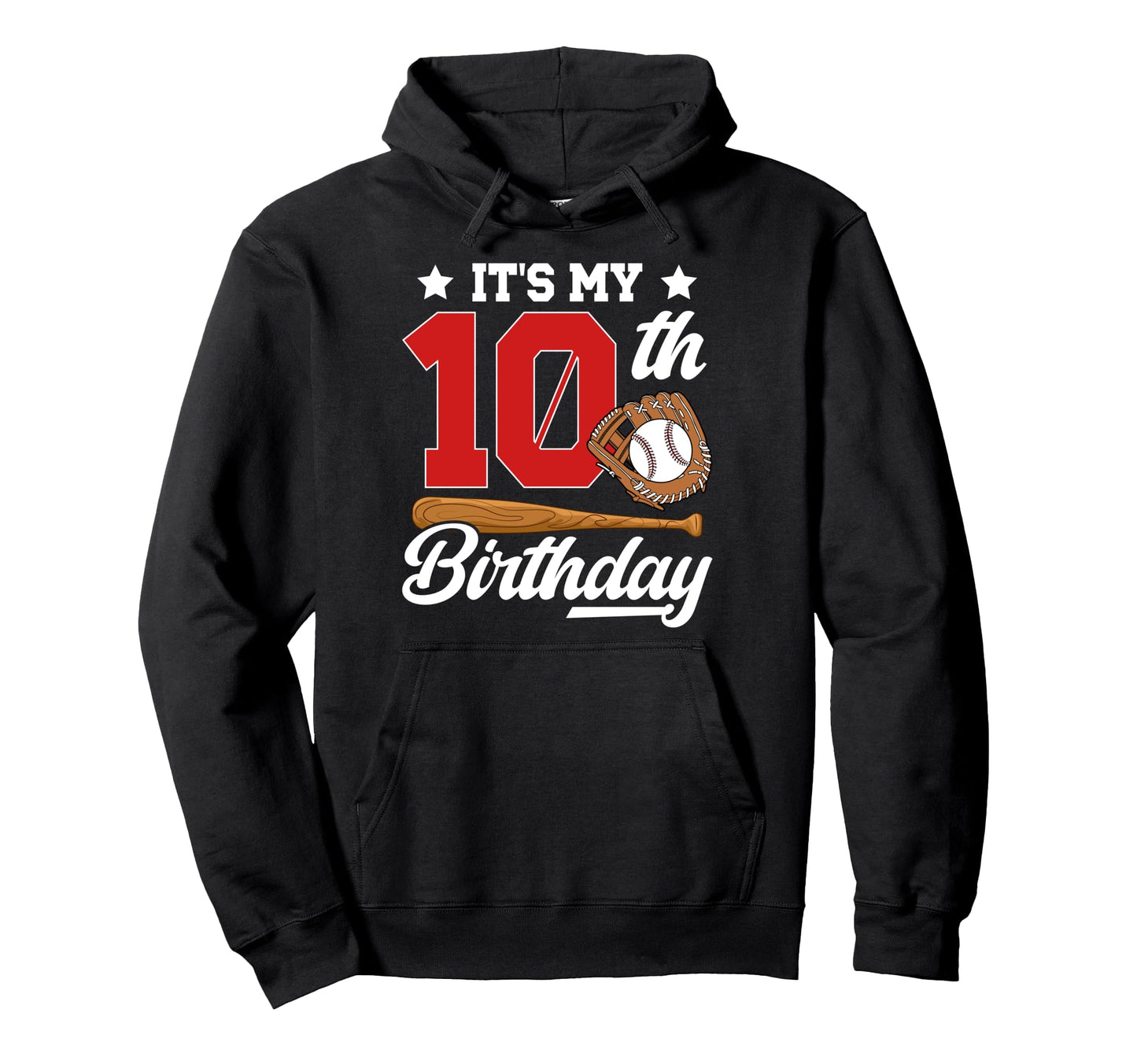 10Th Baseball Birthday Party 10 Year Hoodie - Streetwear Style for Adults - T-Shirt, Sweatshirt, Hoodie