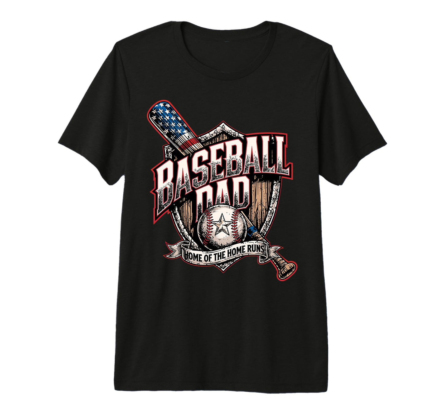 American Baseball Dad Baseball Dad Tri T-Shirt - Custom Art Print Unisex - T-Shirt, Sweatshirt, Hoodie