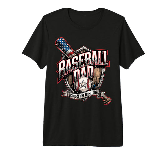 American Baseball Dad Baseball Dad Tri T-Shirt - Custom Art Print Unisex - T-Shirt, Sweatshirt, Hoodie