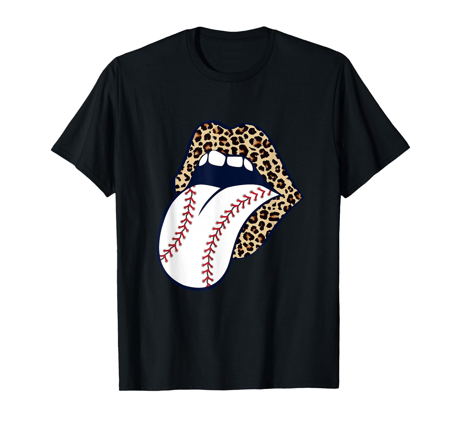 Leopard Lips Baseball T-Shirt - Novelty Apparel for Adults - T-Shirt, Sweatshirt, Hoodie