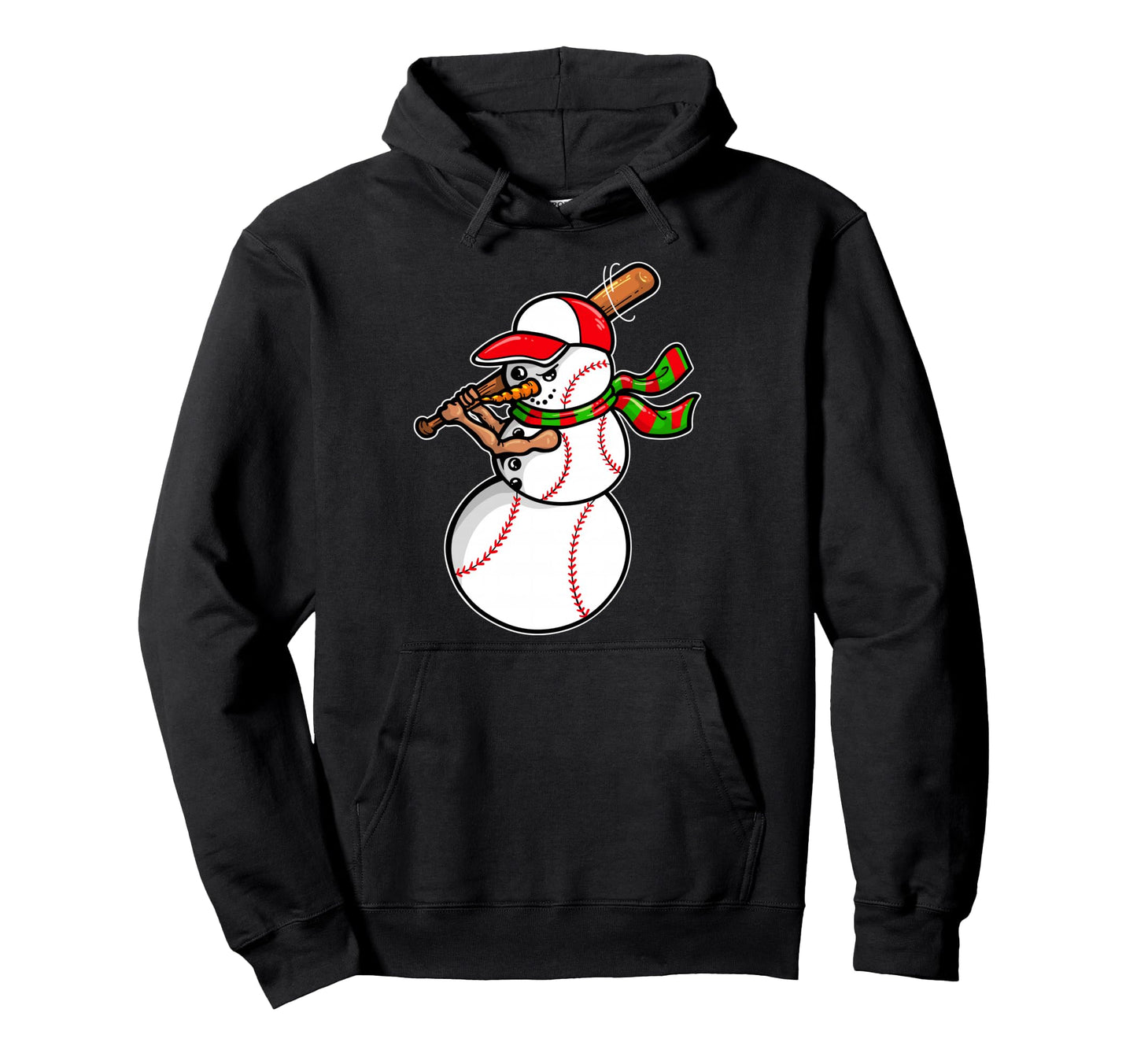 Snowman Baseball Player Batter Hitter Hoodie - Unique Graphic Men Women - T-Shirt, Sweatshirt, Hoodie