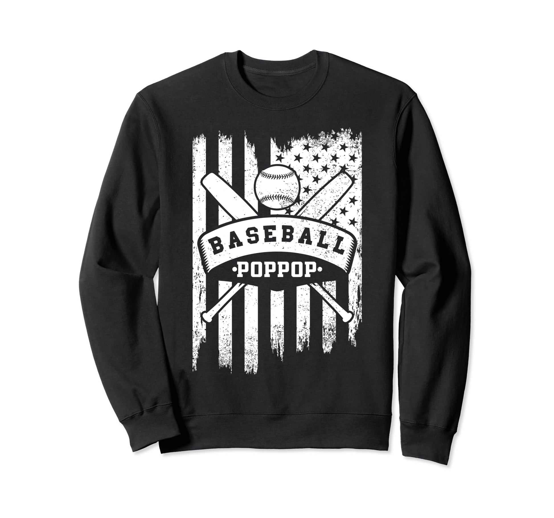 Baseball Pop Pop Usa American Flag Sweatshirt - Fun Novelty Design Unisex - T-Shirt, Sweatshirt, Hoodie