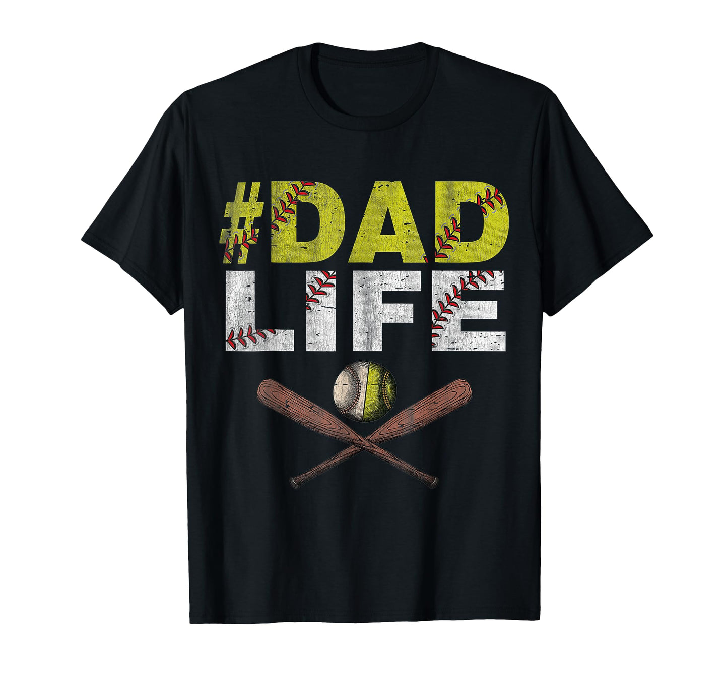 Funny Dad Life Softball Baseball T-Shirt - Custom Art Print for Adults - T-Shirt, Sweatshirt, Hoodie