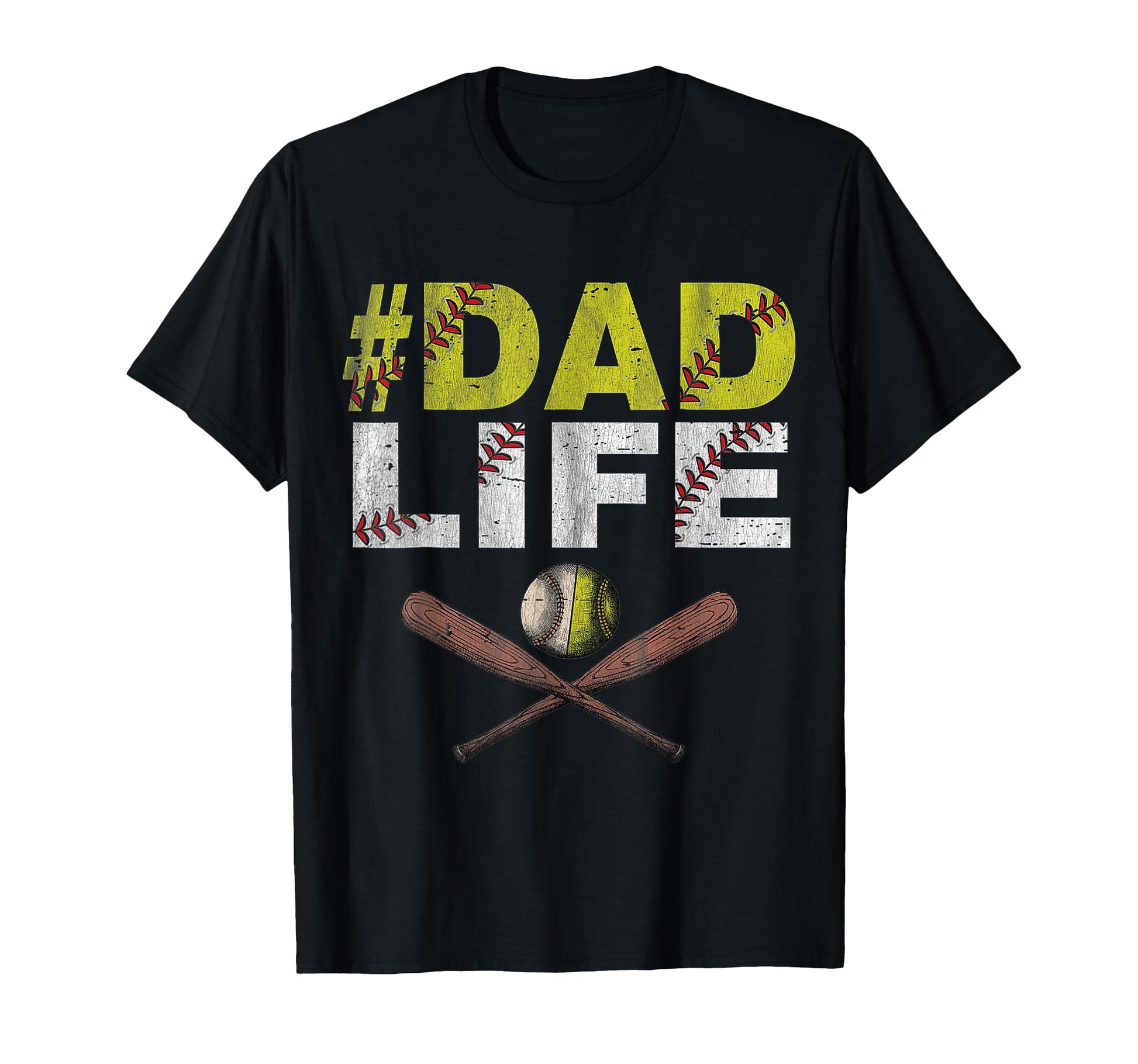 Funny Dad Life Softball Baseball T-Shirt - Custom Art Print for Adults - T-Shirt, Sweatshirt, Hoodie