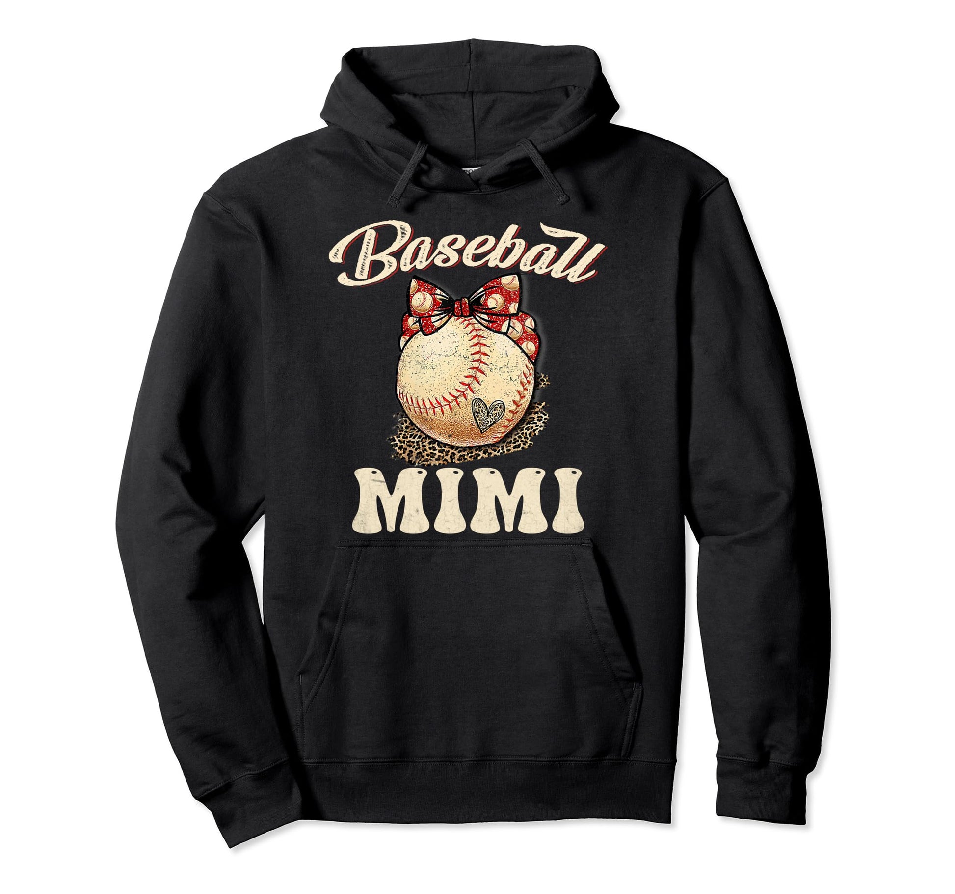 Softball Baseball Mimi Leopard Hoodie - Streetwear Style for Adults - T-Shirt, Sweatshirt, Hoodie