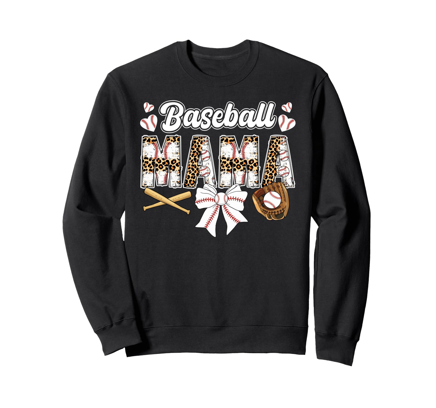 Baseball Mama Coquette Baseball Mom Sweatshirt - Graphic Print Unisex - T-Shirt, Sweatshirt, Hoodie
