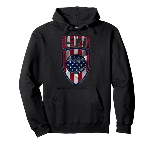1971 Baseball 55Th Birthday Hoodie - Aesthetic Graphic Men Women - T-Shirt, Sweatshirt, Hoodie