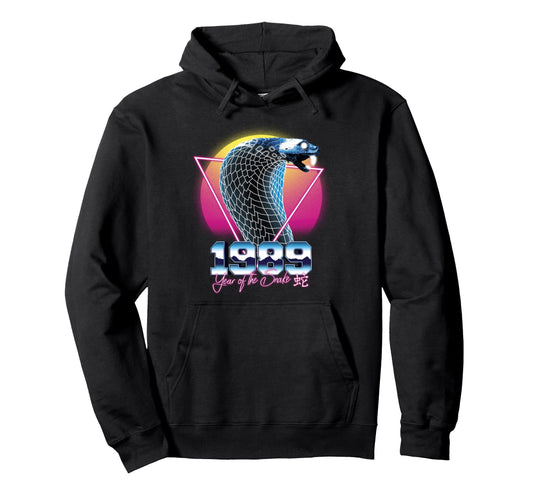 1989 Year Snake 80S Chinese Zodiac Hoodie - Fun Novelty Design Men Women - T-Shirt, Sweatshirt, Hoodie