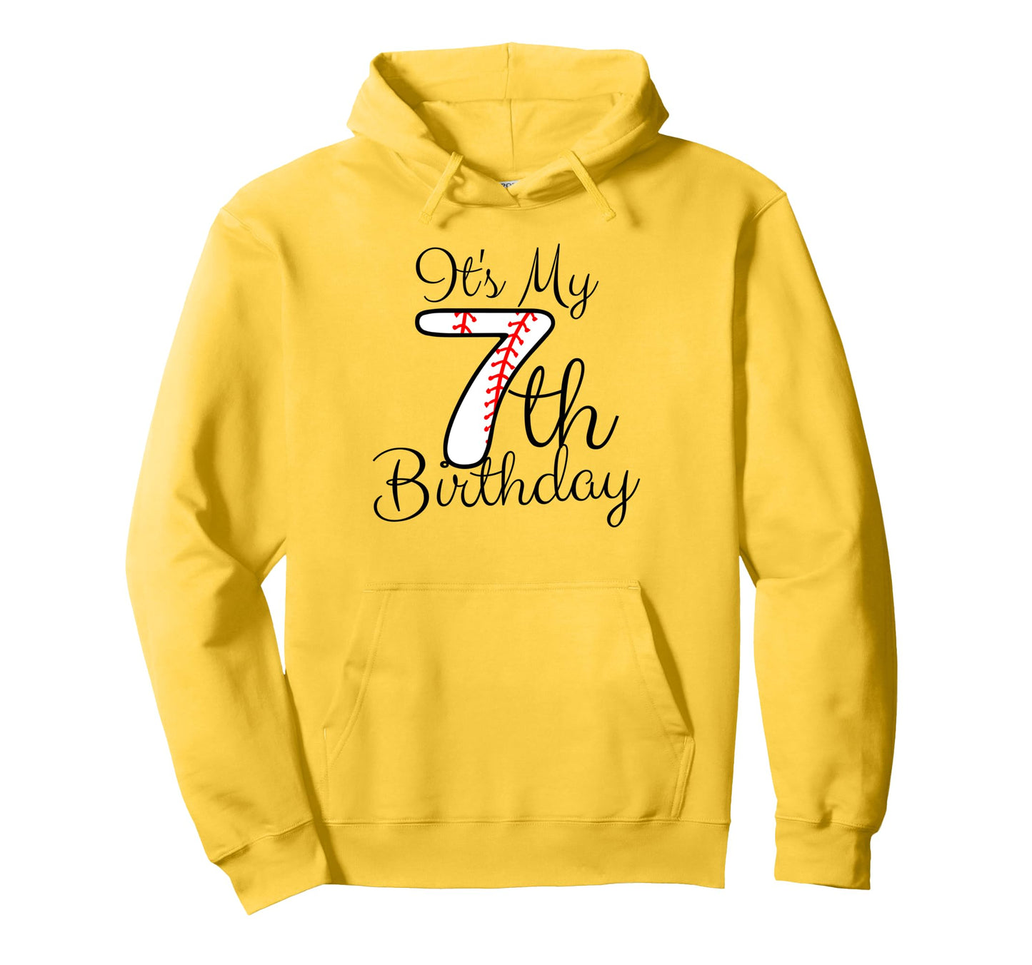Its My 7Th Birthday Baseball Player Hoodie - Aesthetic Graphic Men Women - T-Shirt, Sweatshirt, Hoodie